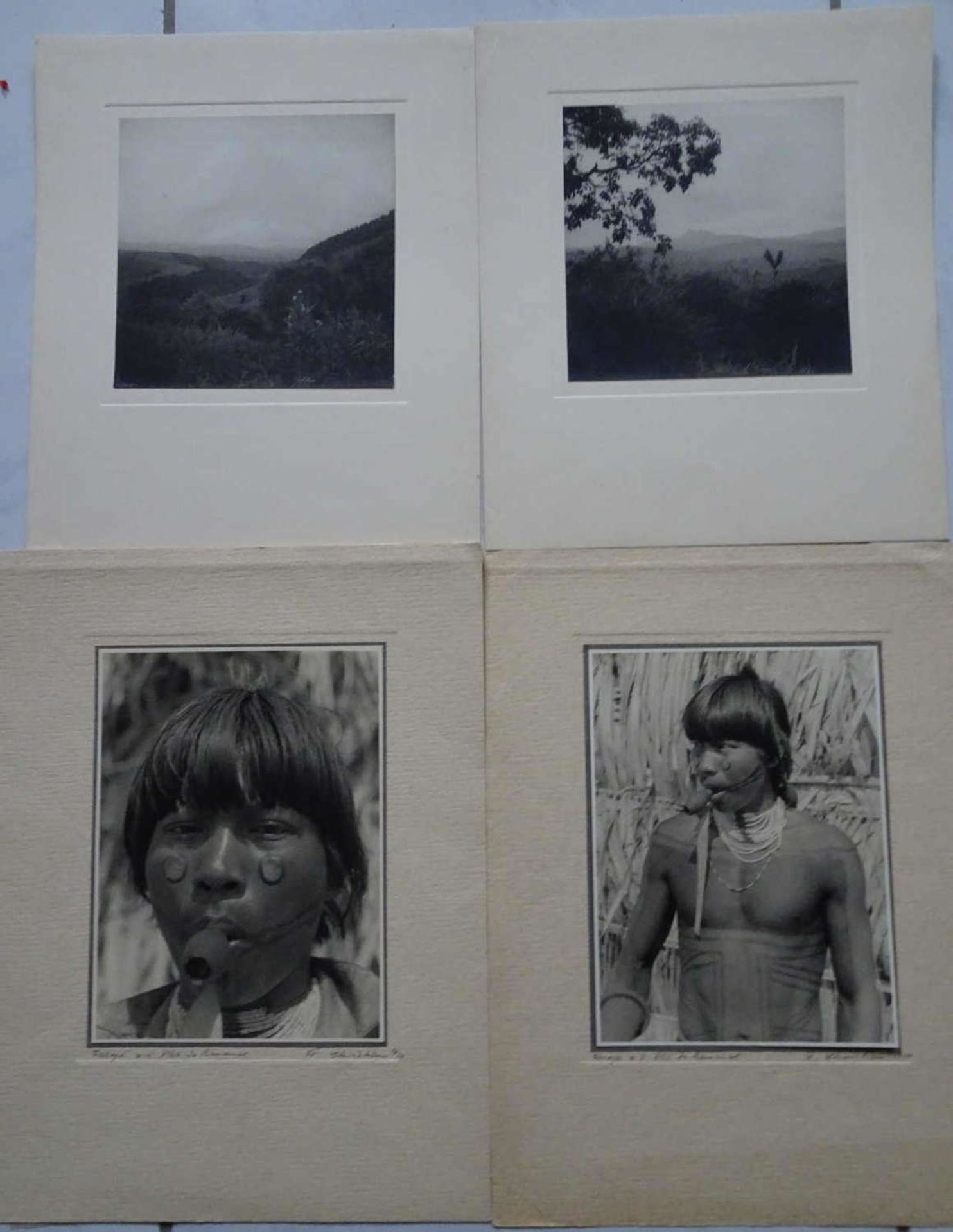 Photographs of a Carajá, dated 1939, in pencil on the carrier box. 2 black and white photos of a