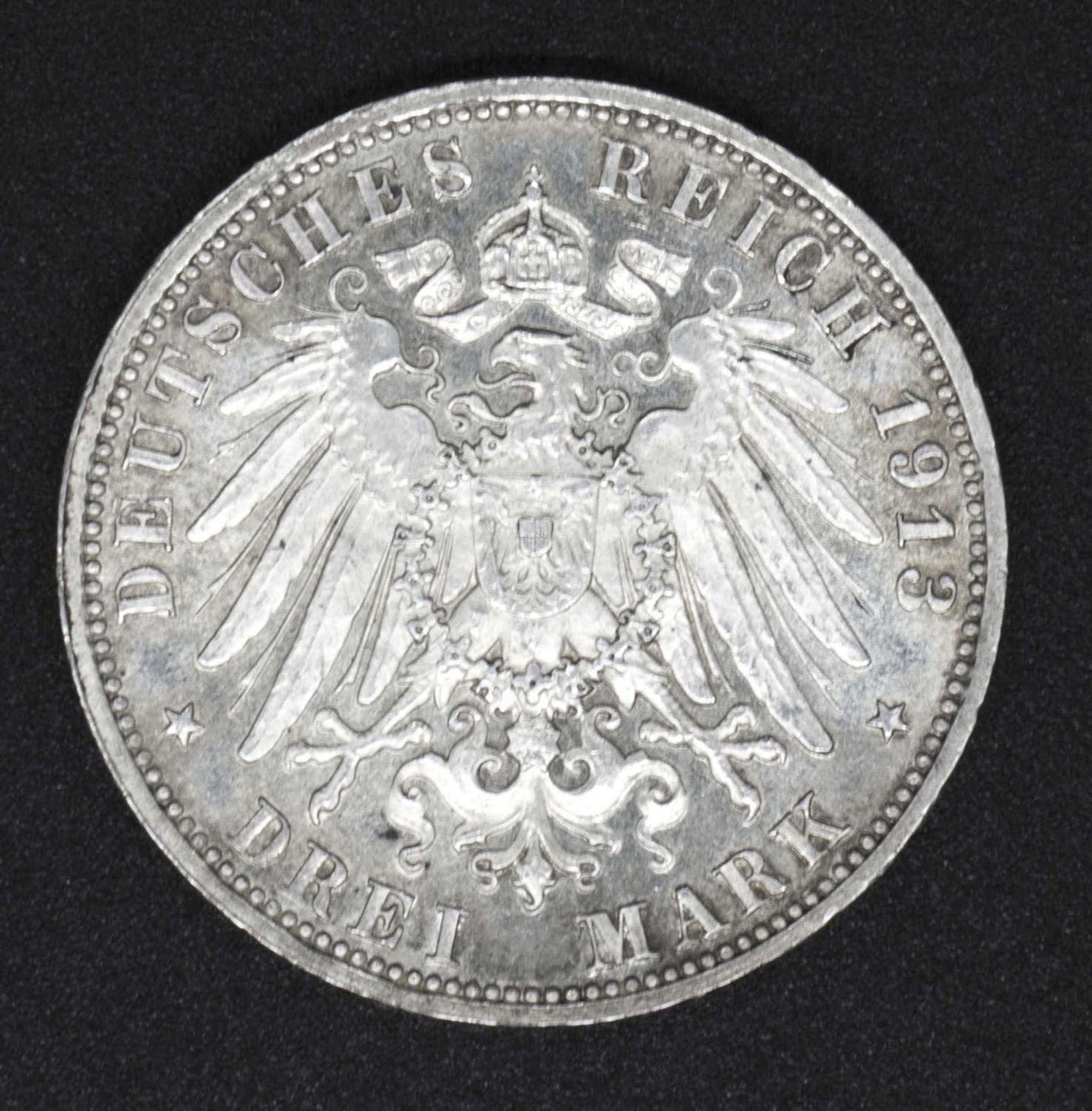 Deutsches Kaiserreich Sachsen 1913 E, 3.- Mark - Silbermünze "Völkerschlacht - Denkmal". Jaeger:140. - Bild 2 aus 2