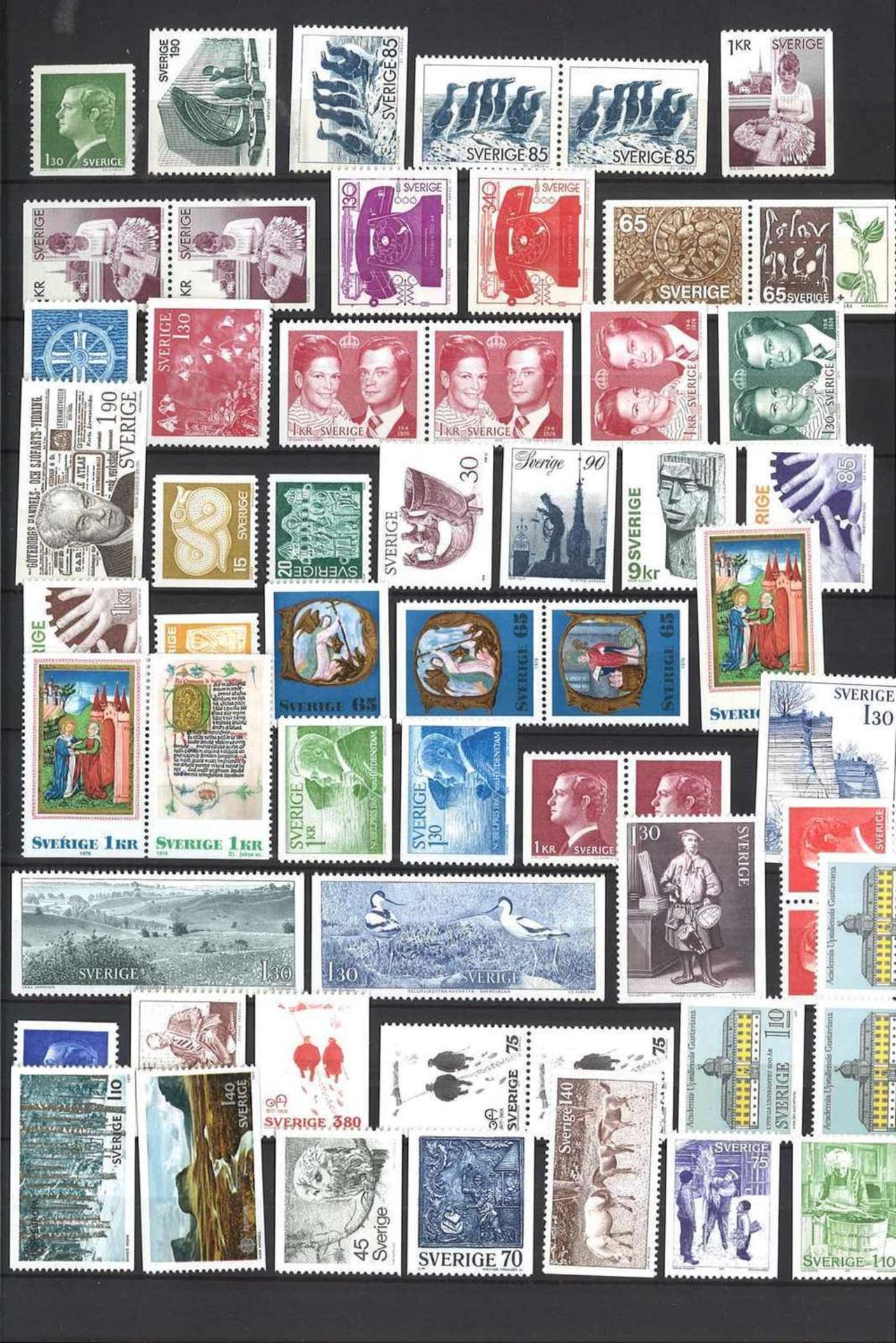 Collection of stamps, including Iceland, Norway, Sweden, Austria with miniature sheets, etc.
