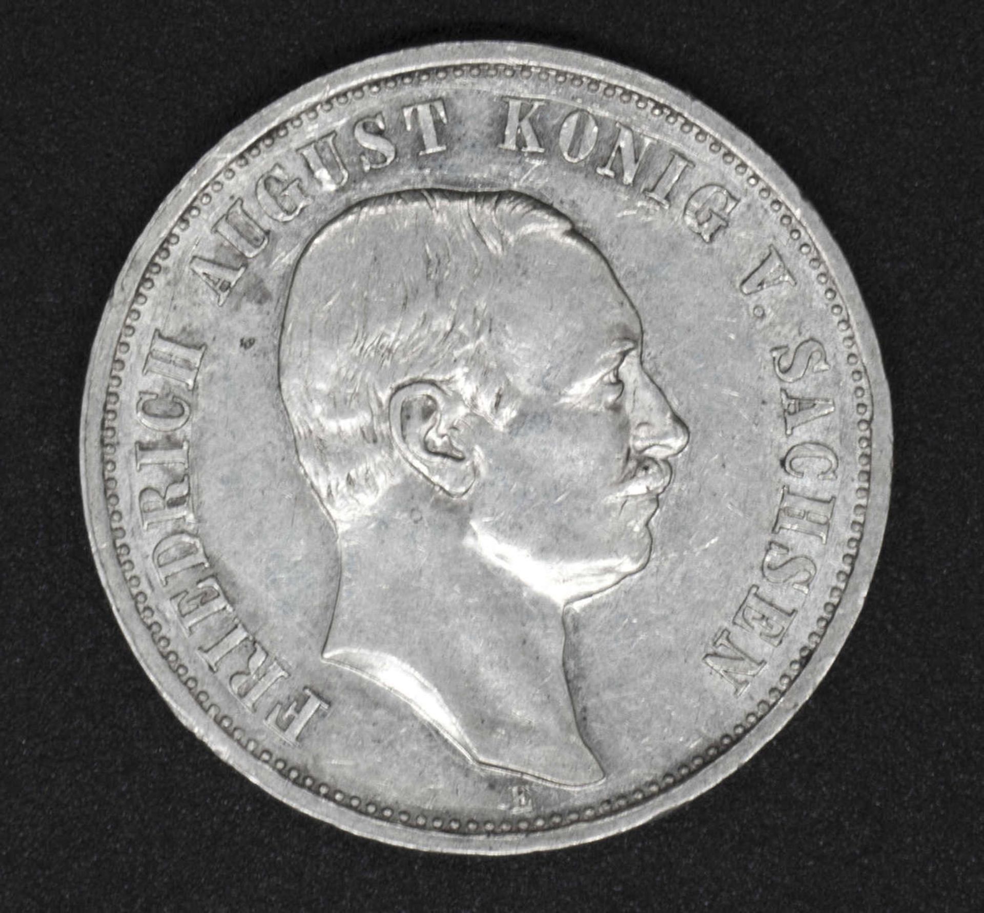 Deutsches Kaiserreich Sachsen 1911 E, 3.- Mark - Silbermünze "Friedrich August". Jaeger:135.
