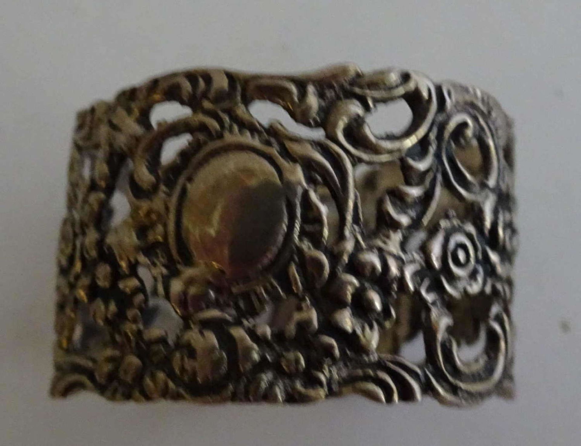 Lot older silver napkin rings, as well 2 larger, as well as 6 small rings. All 835 stamped. Model " - Image 3 of 3