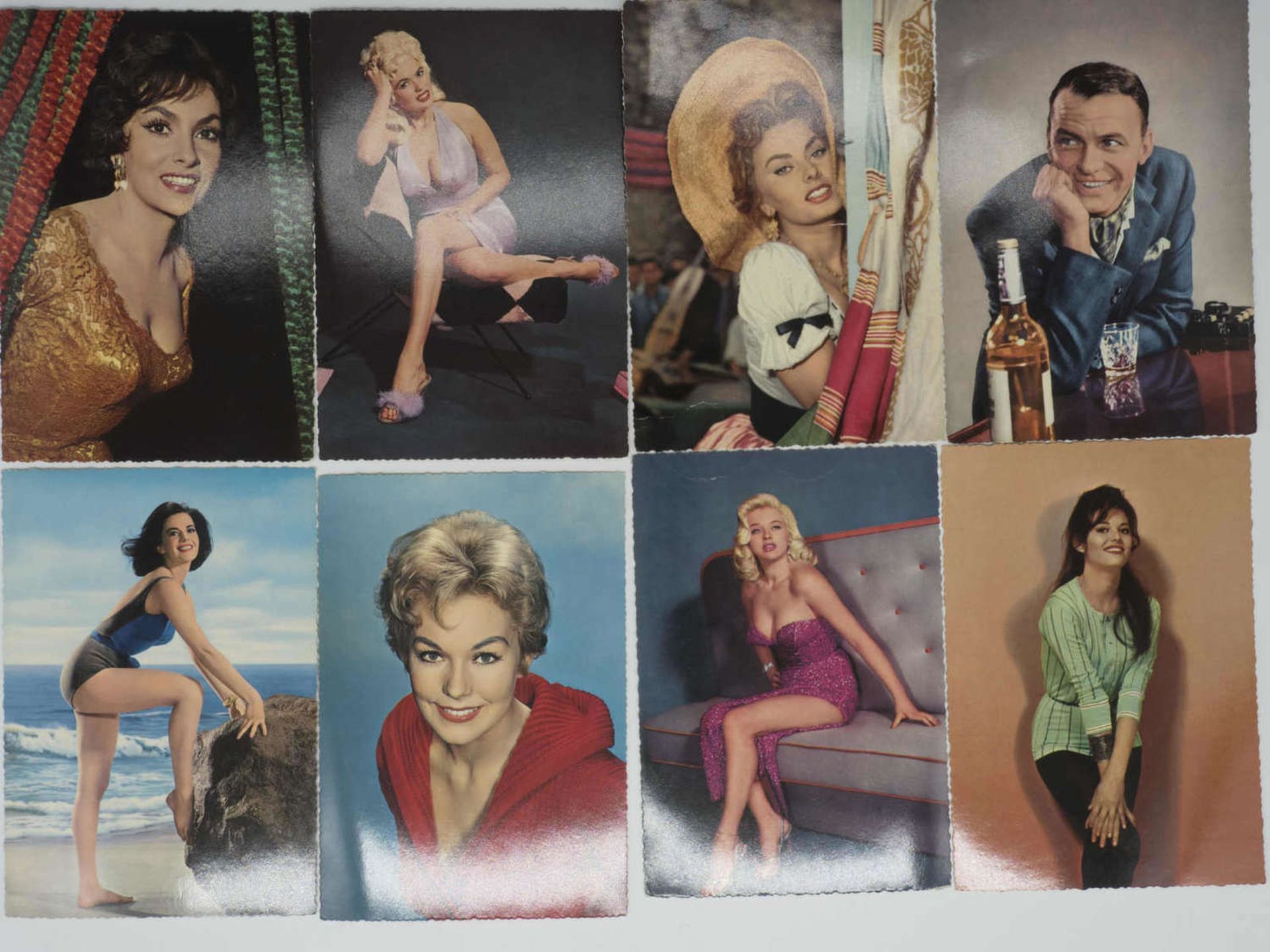 Lot Movie Star - Postcards, u.a. Sophia Loren, Frank Sinatra, Natalie Woods, Toni Curtis, Liz