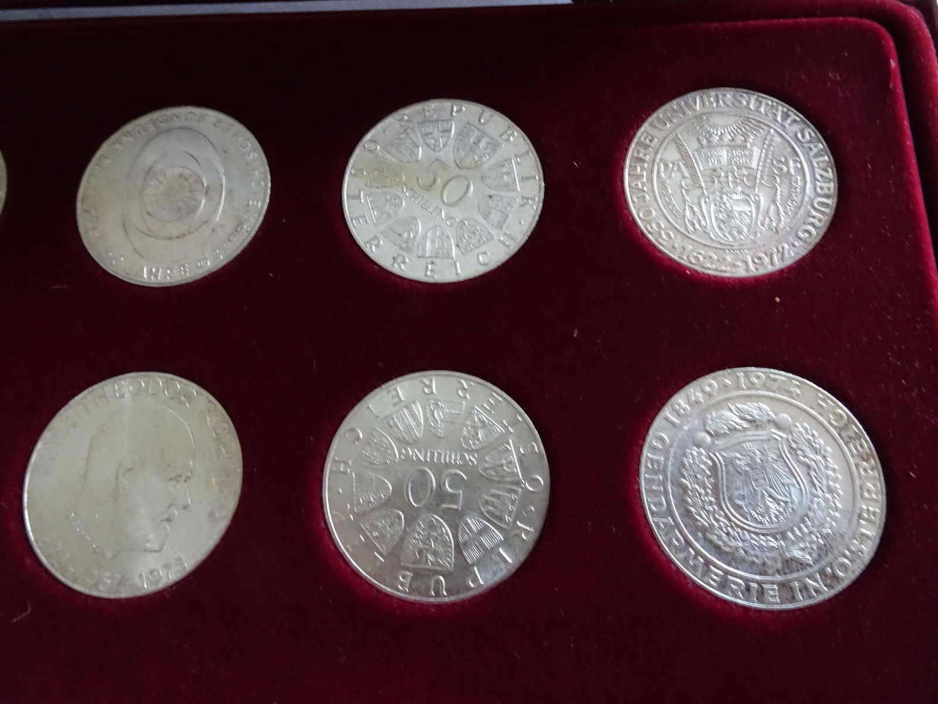 Lot of silver commemorative coins Austria, consisting of 19x 25 schillings, 21x 50 shillings, 6x 100 - Image 5 of 5