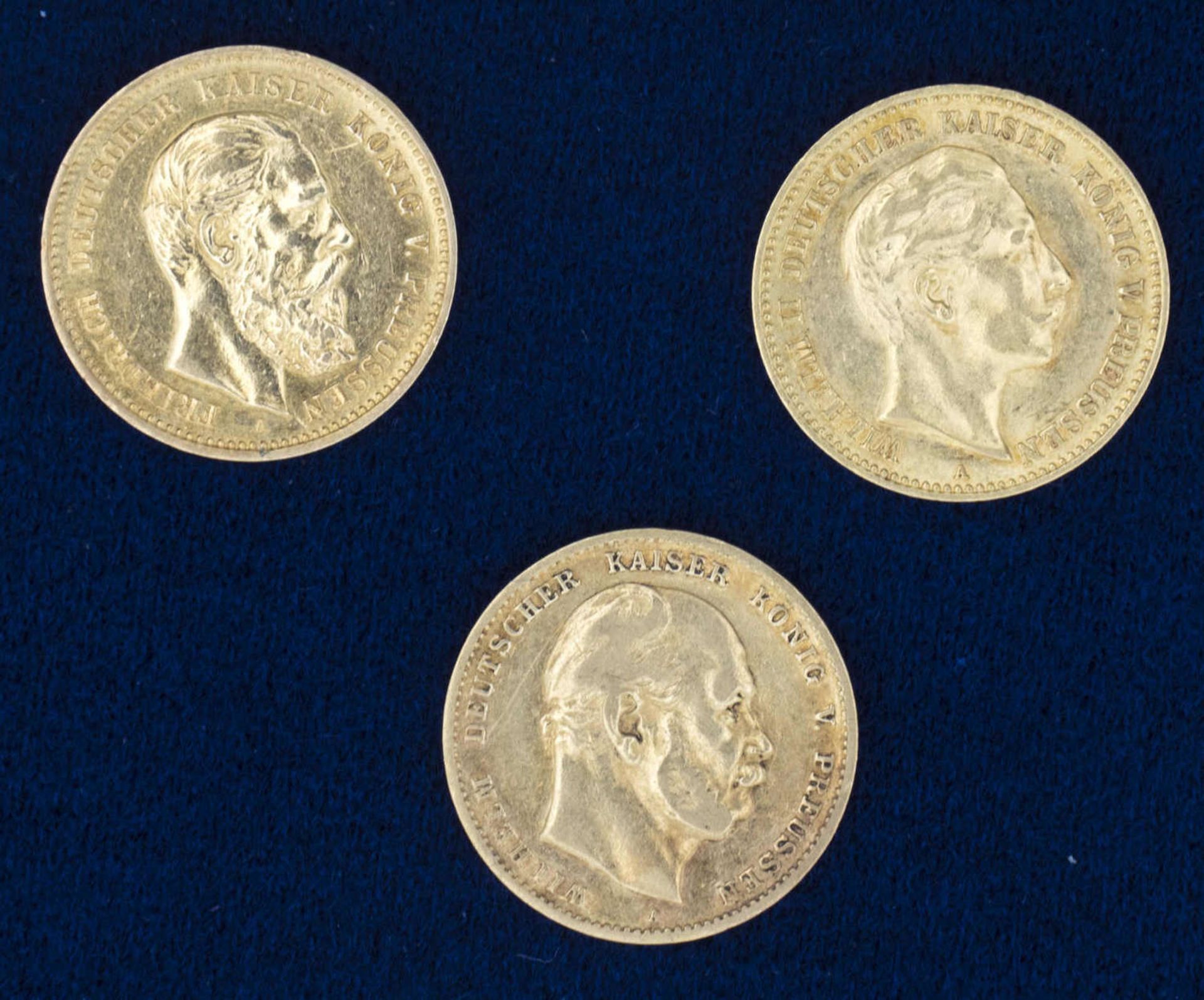 Preußen 1873/96, Lot 10.- Mark - Goldmünzen, bestehend aus: 1873 "Wilhelm I.", 1888 "Friedrich III."