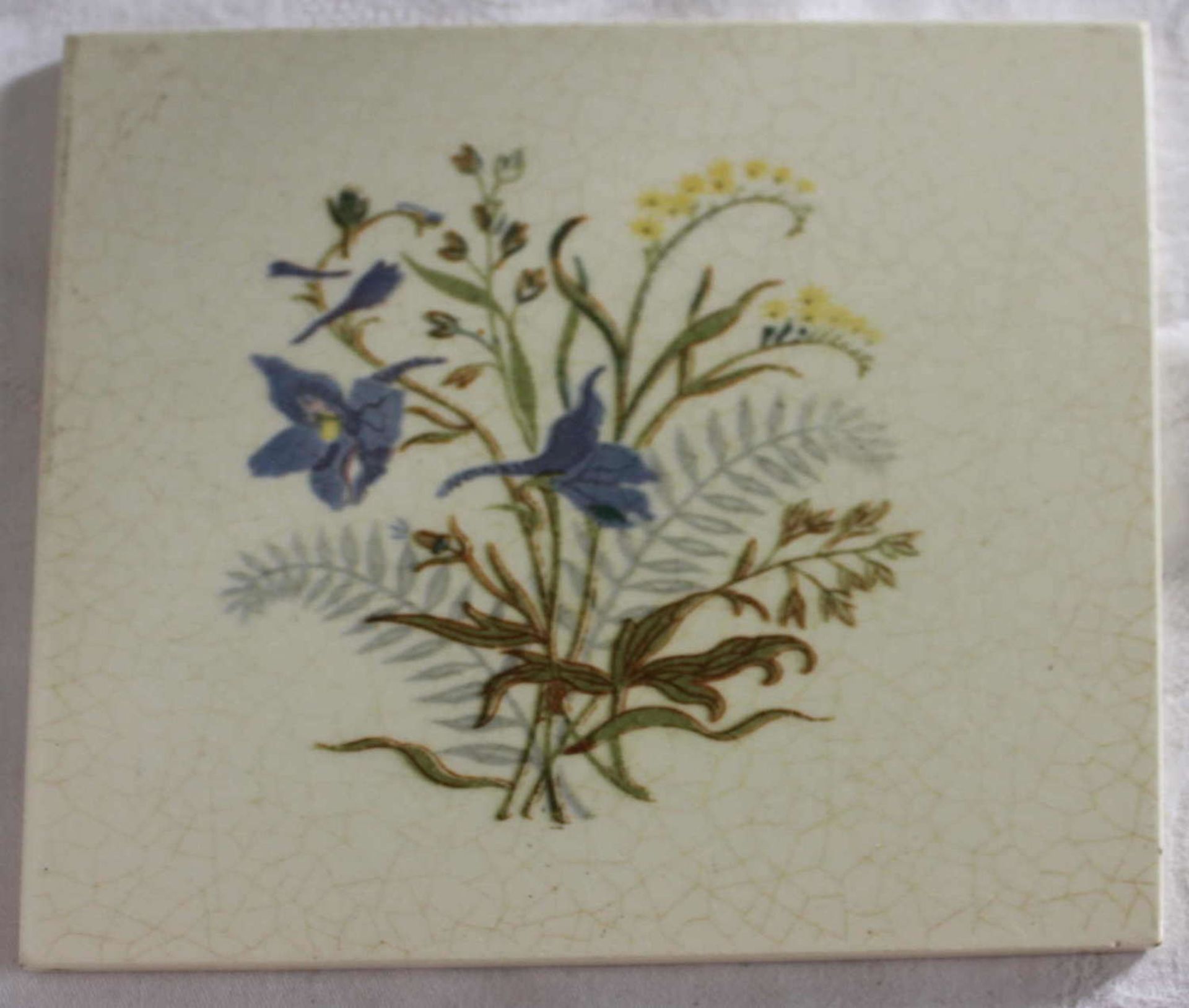 Wall tile Grünstadt ceramics, motif field bouquet. 15x15 cm<