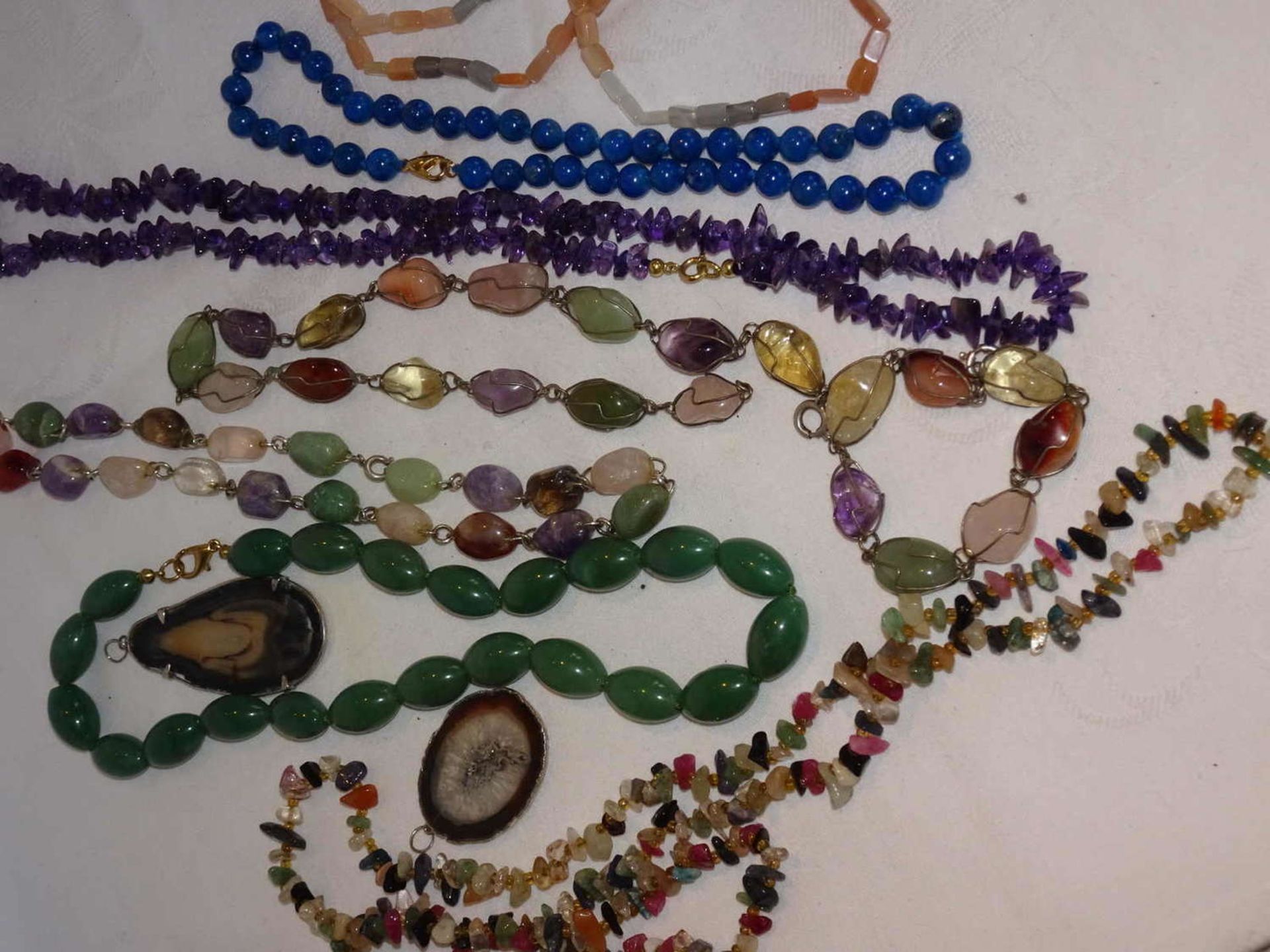 Mixed lot of semi-precious stone jewelry, please visit! - Bild 2 aus 2