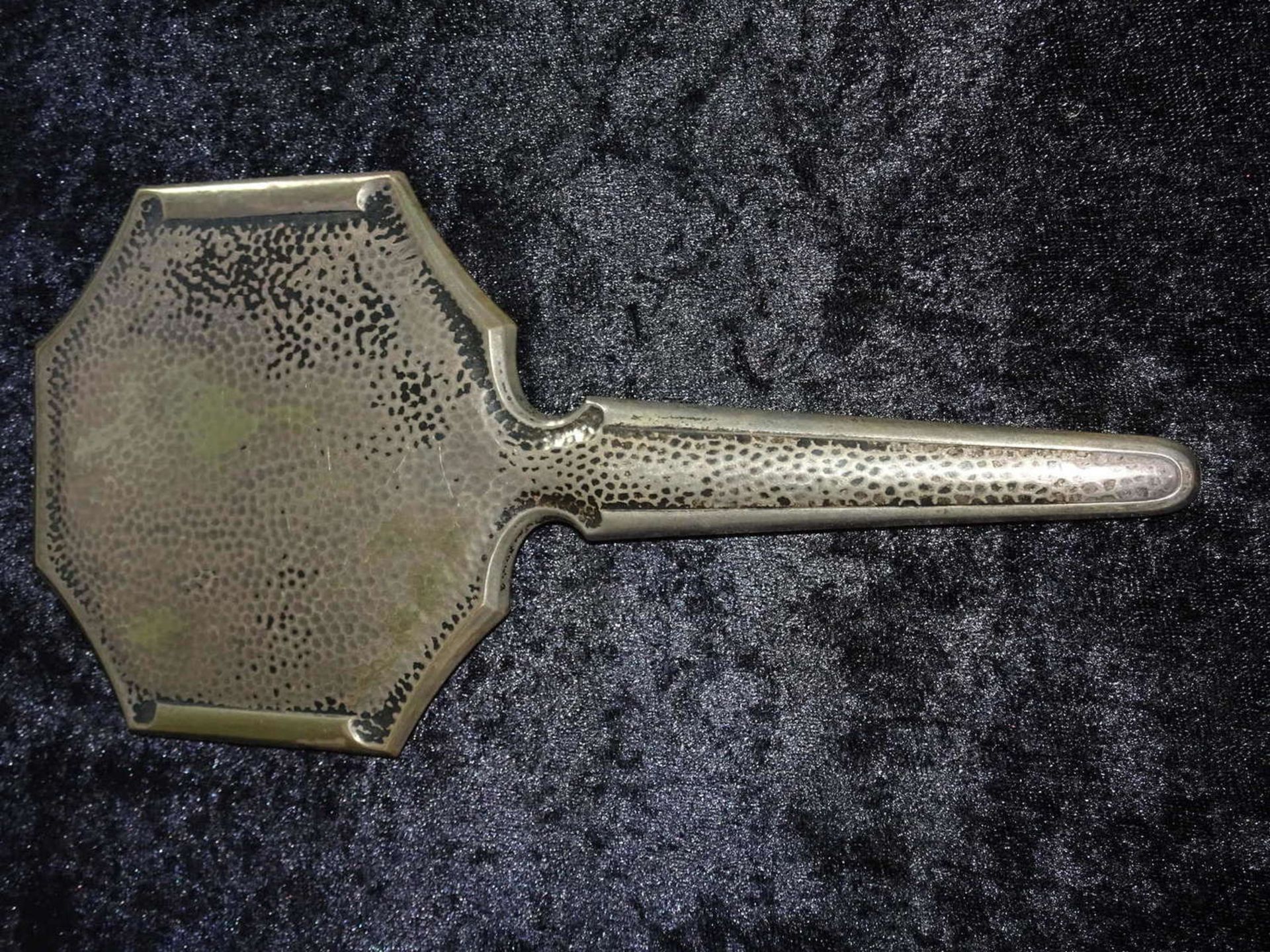 1 old hand mirror, 800 silver, with signs of wear. Height about 24.5 cm. - Image 2 of 2