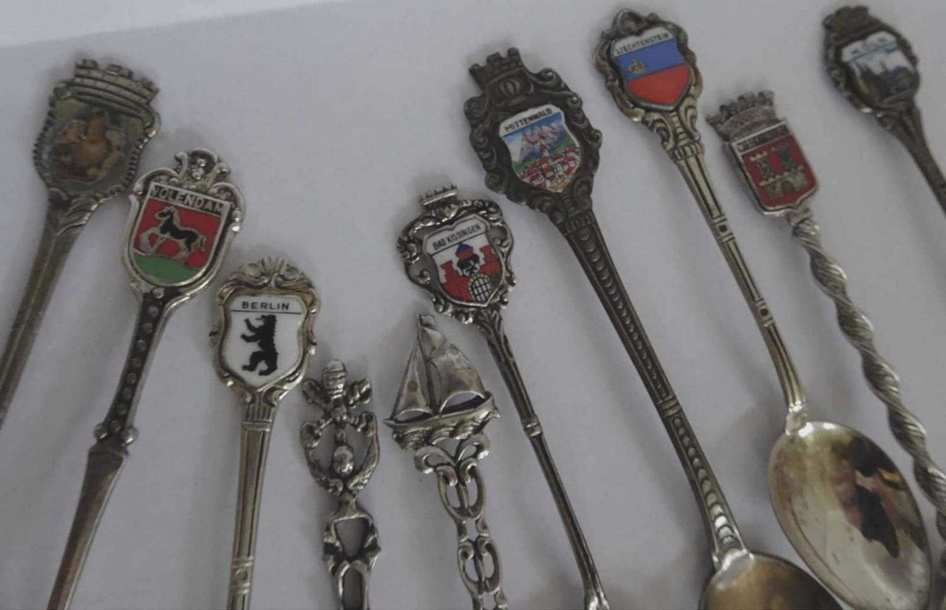 Convolute silver spoons, all hallmarked, mostly 800 silver, weight approx 84.7g.