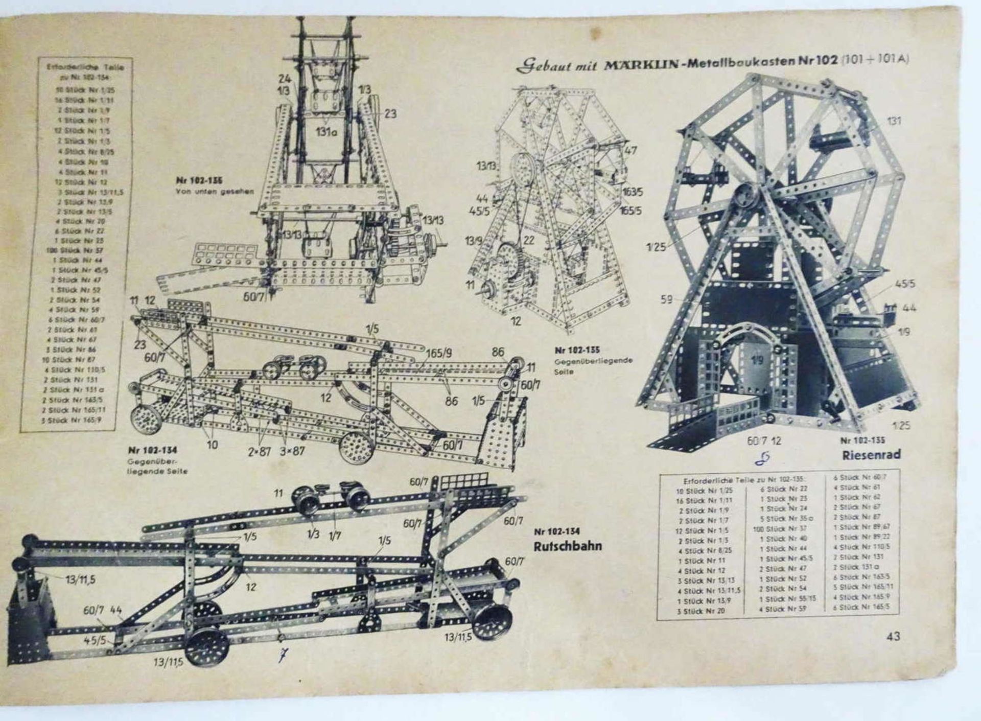 Original Märklin instruction book 171a, gebrüder Märklin & Cie. GmbH, Göppingen / Württemberg, - Bild 2 aus 3