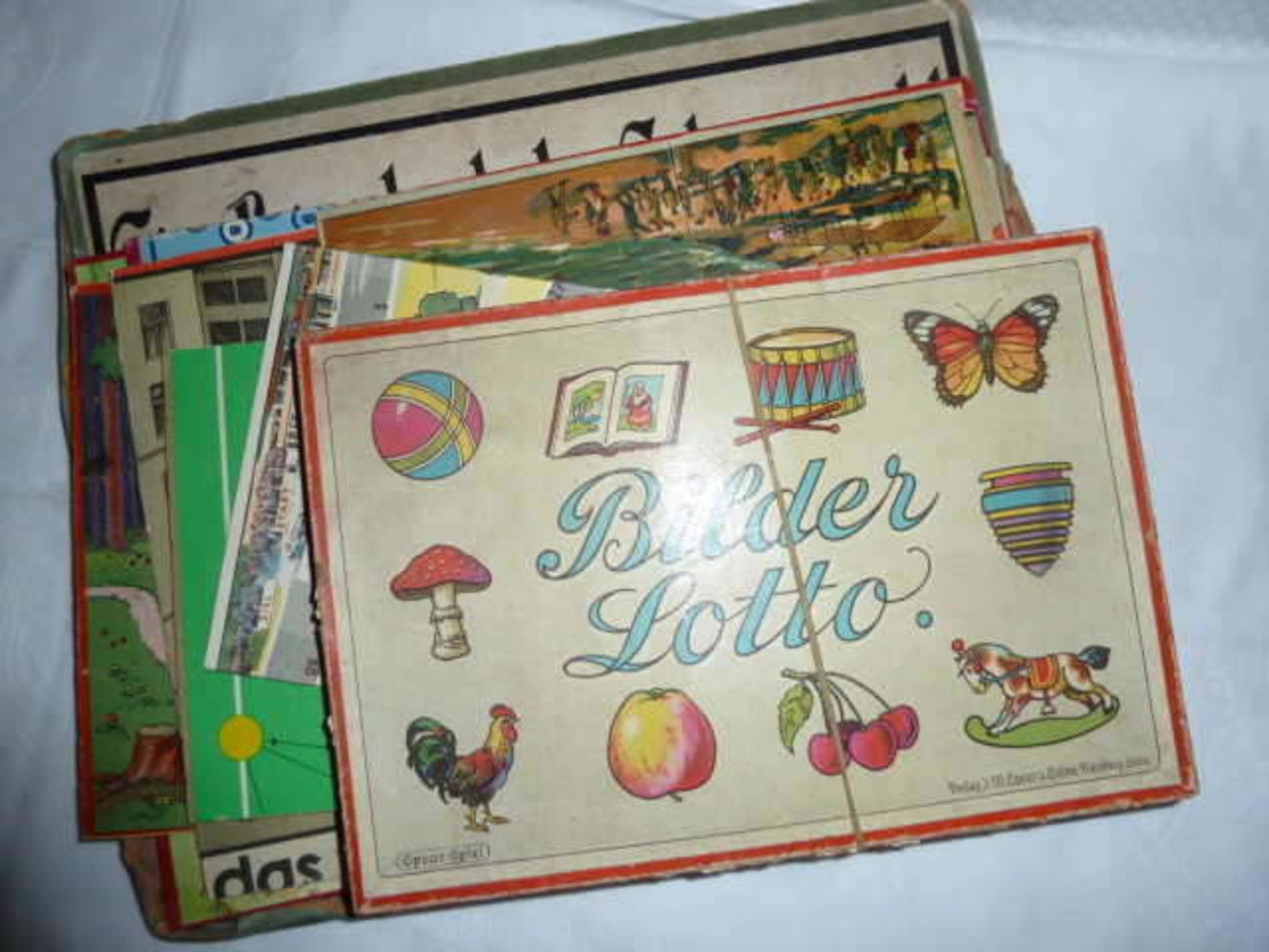 Picture lottery, circa 1950s, A journey through the Black Forest, as well as individual game boards.