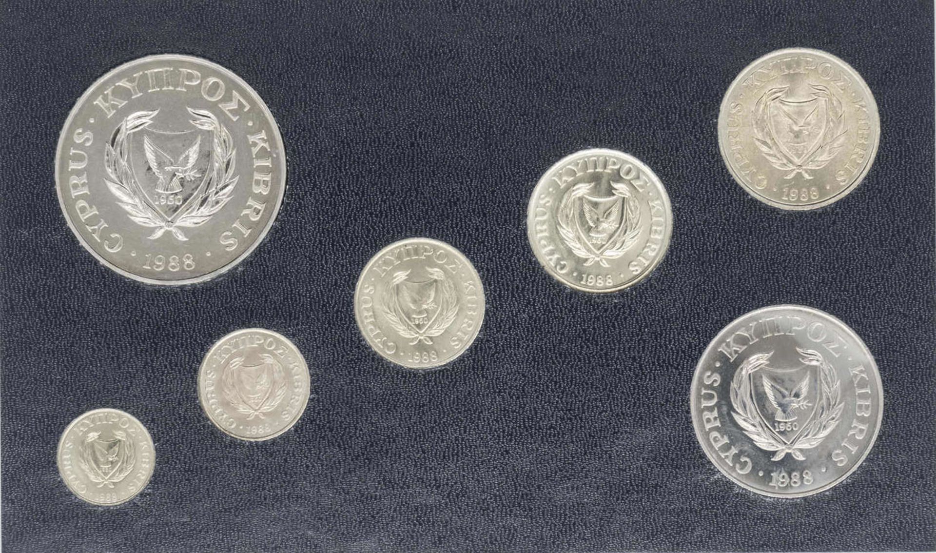 Cyprus 1988 course coin set, uncirculated. BU. - Bild 2 aus 2