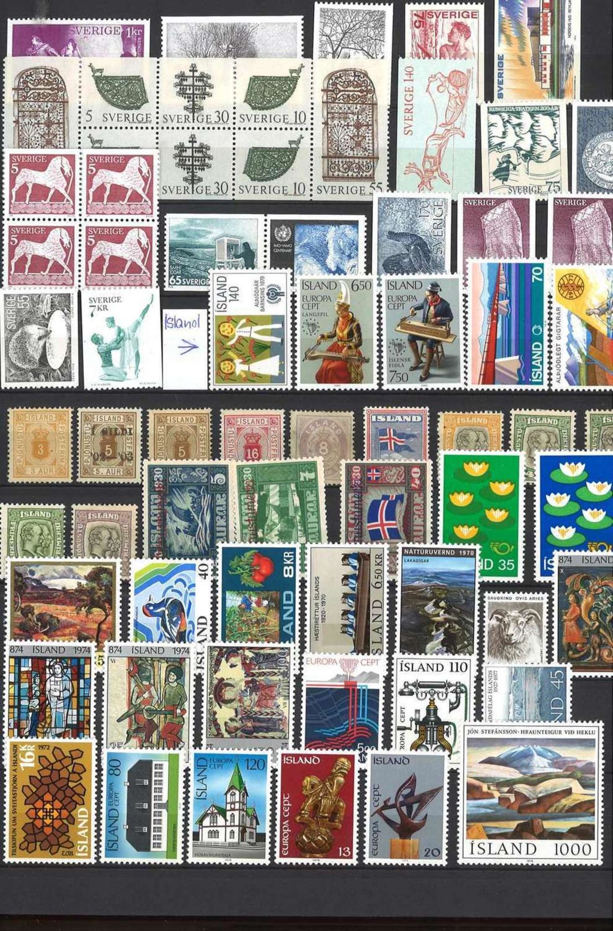 Collection of stamps, including Iceland, Norway, Sweden, Austria with miniature sheets, etc. - Bild 2 aus 7