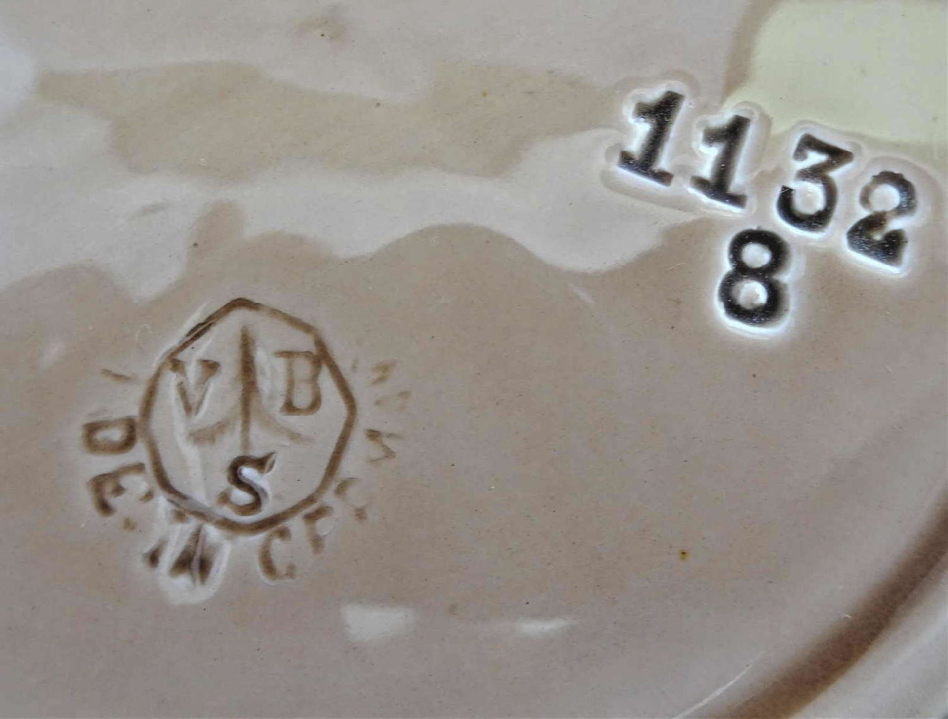 old Villeroy & Boch decorative plate Saargemünd, underglaze stamp, as well as the No. 1132 8th - Image 2 of 2