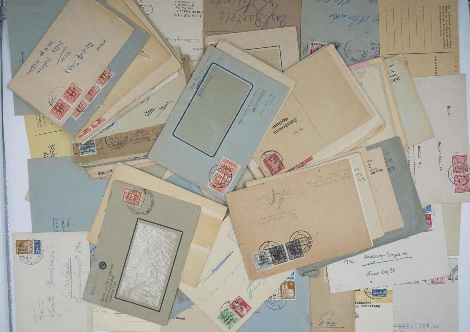 Germany 1945/49, 100 documents, legitimate post, all zones, single franking, multiple franking,