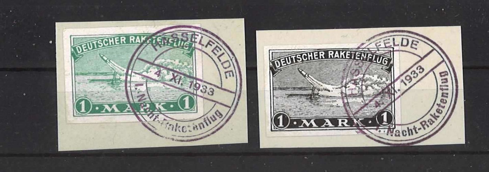 1. Night missile mail, cut. Stamp is real. November 4, 1933. Catalog price 180 euros1. Nacht-