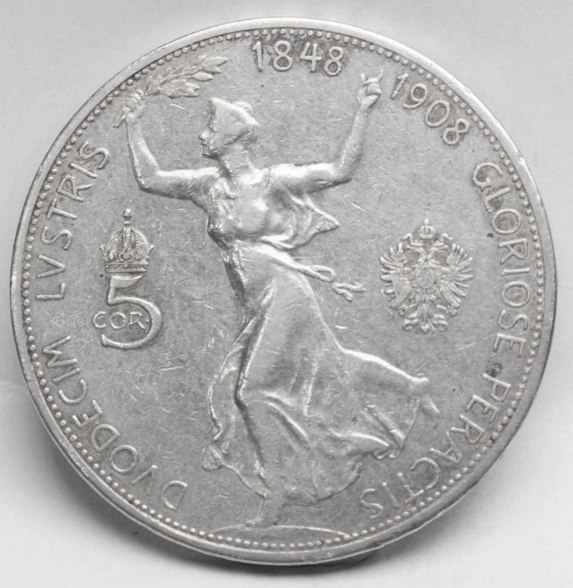 Österreich - Ungarn 1908, 5 Kronen - Silbermünze - Regierungsjubiläum Franz Joseph I. Gewicht: ca. - Bild 2 aus 2
