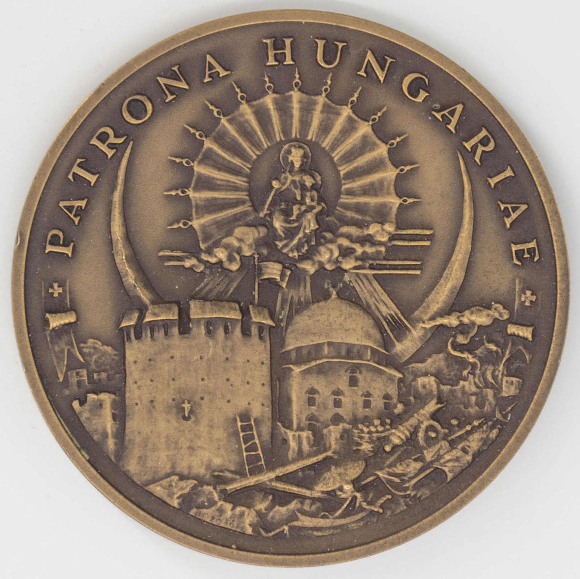 Ungarn 1986, Medaille "300 Befreiung von der türkischen Besatzung". Bronze, Durchmesser. ca. 70 - Image 2 of 2