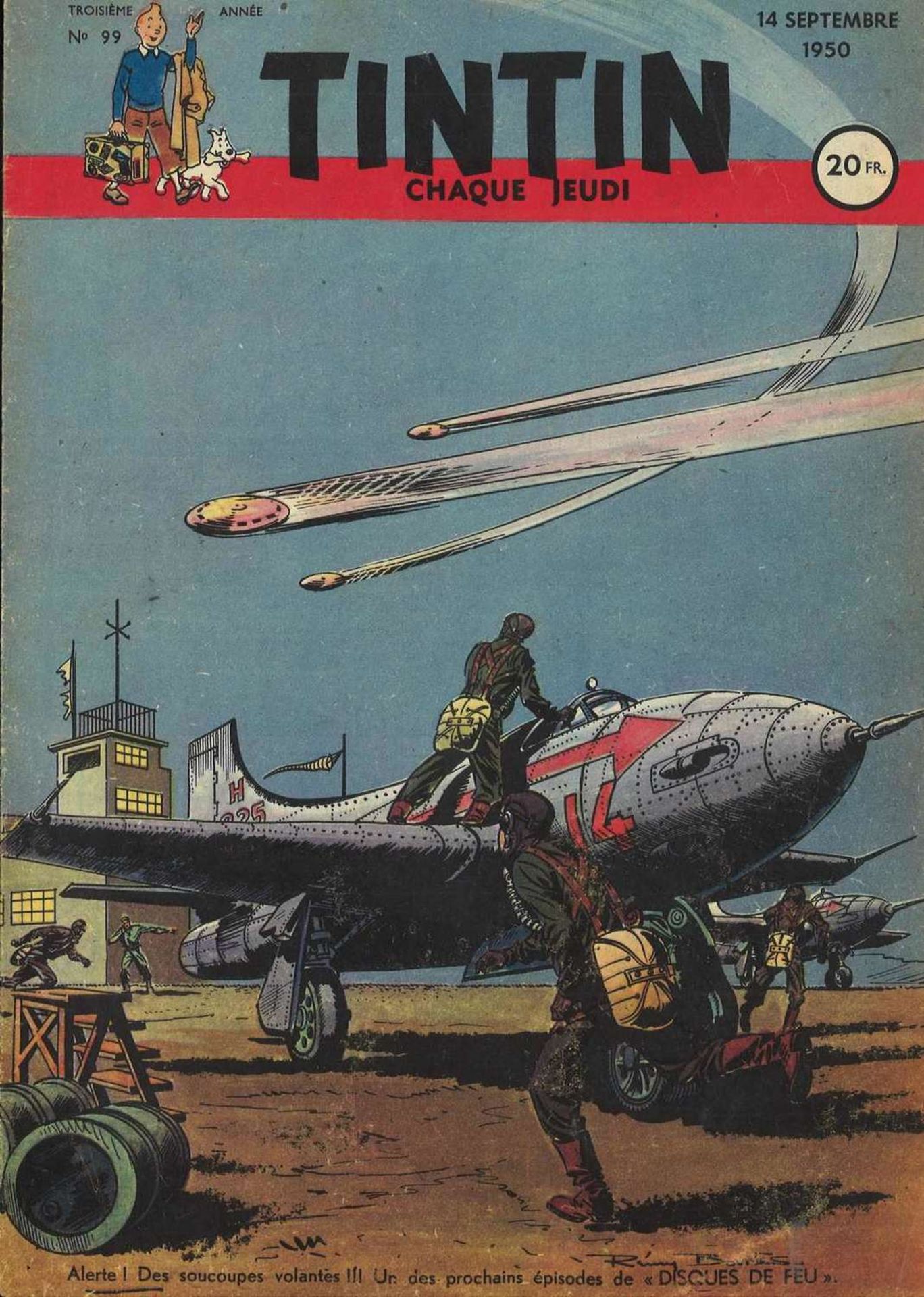 3 comic "Tintin - Chaque Jeudi", here No. 94 - 10 Aout 1950, No. 99 - 14 September 1950 and No. - Bild 2 aus 4