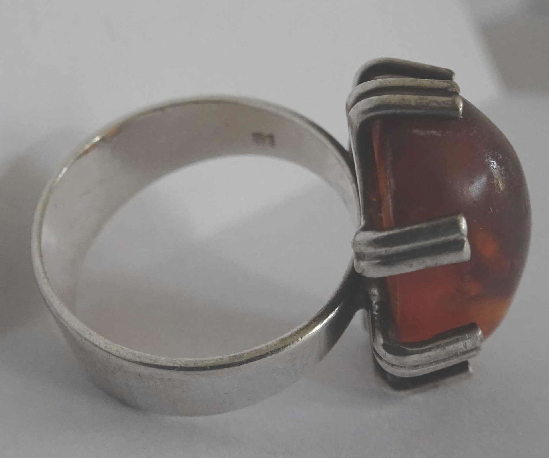 Ladies ring, 835 silver, Fischland, set with 1 amber, ring size 57Damenring, 835er Silber, - Image 2 of 2