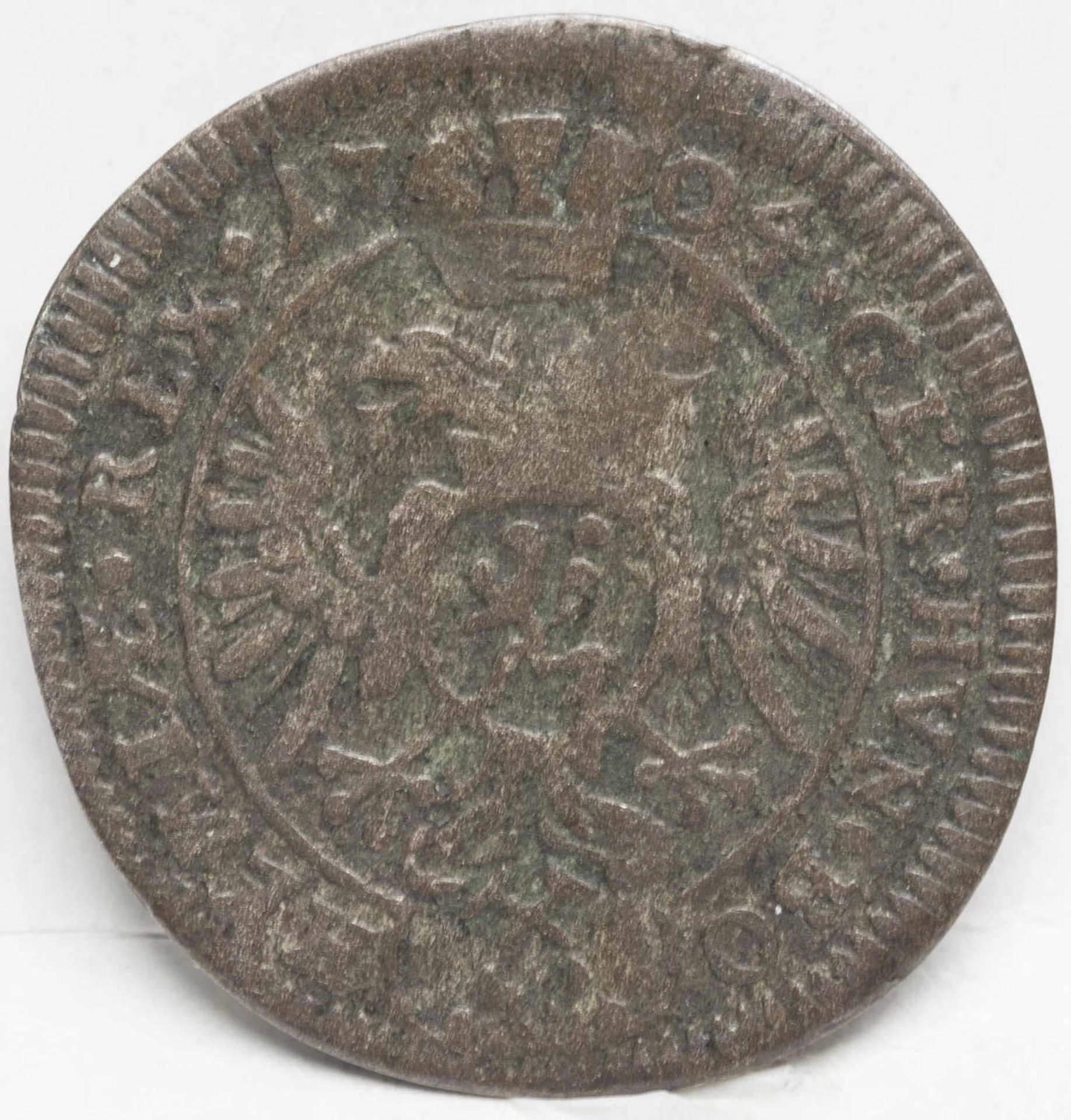 Österreich 1704, 1 Kreuzer - Silbermünze "Leopold I.". Münzstätte: Kuttenberg. Gewicht: ca. 0,7 g. - Bild 2 aus 2