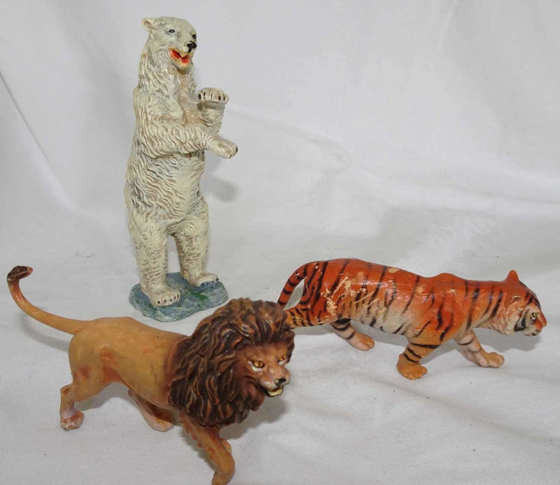 Elastolin plastic figures, 7 cm series. 3 zoo animals - good condition.Elastolin Kunststoff Figuren,