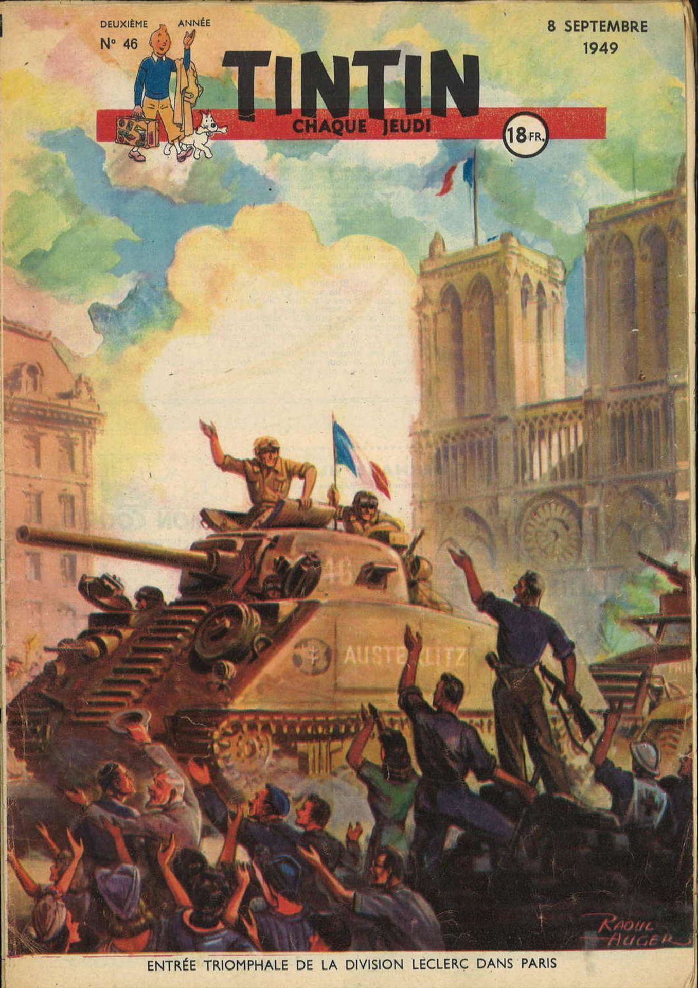 2 comic "Tintin - Chaque Jeudi", here No. 41 - 4 Aout 1949 and 8 September 1949.2 Comic "Tintin -