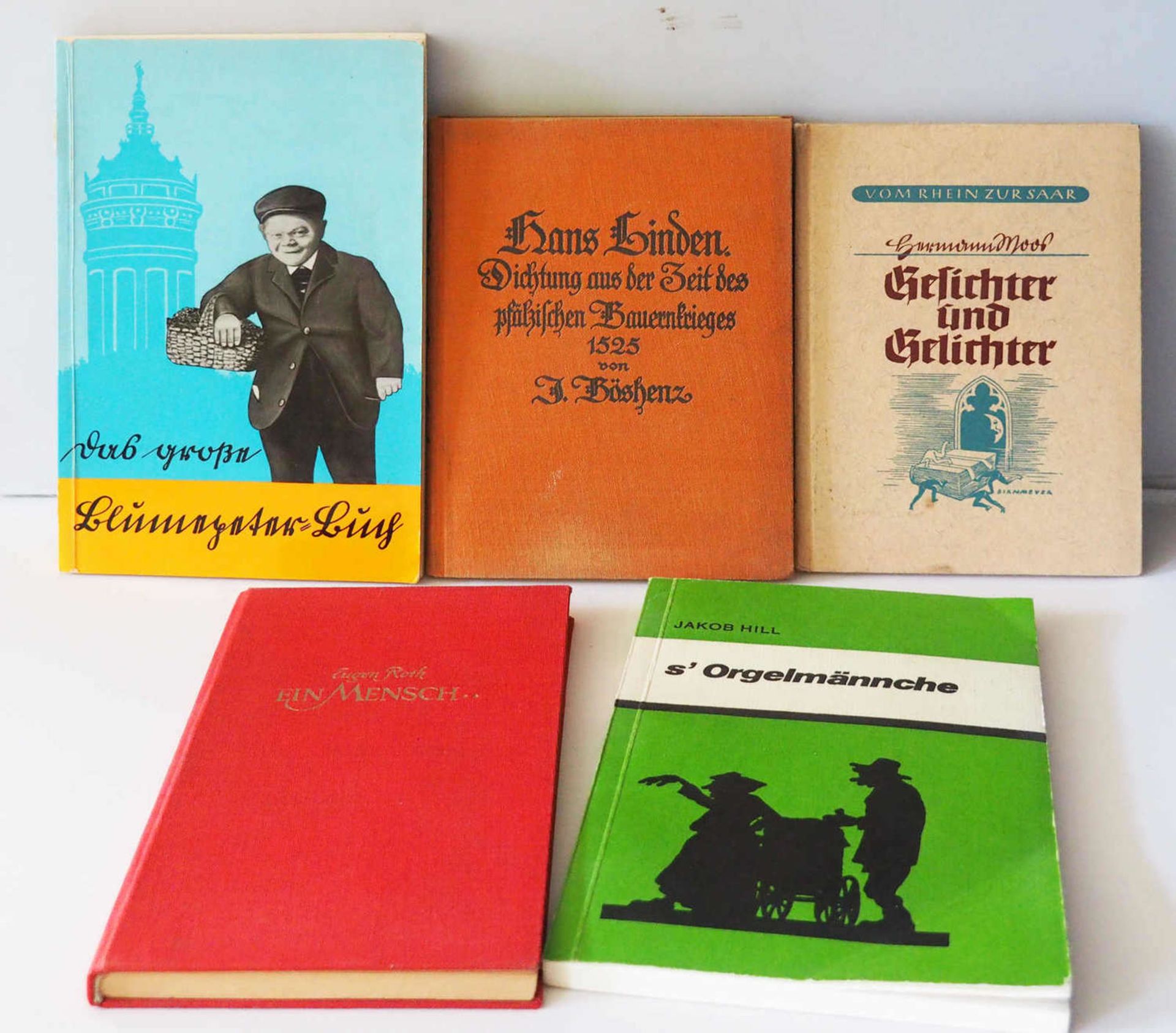 Mixed lot of books, concerning the Palatinate dialect, consisting of: 1. Adam Schölb, "Das große