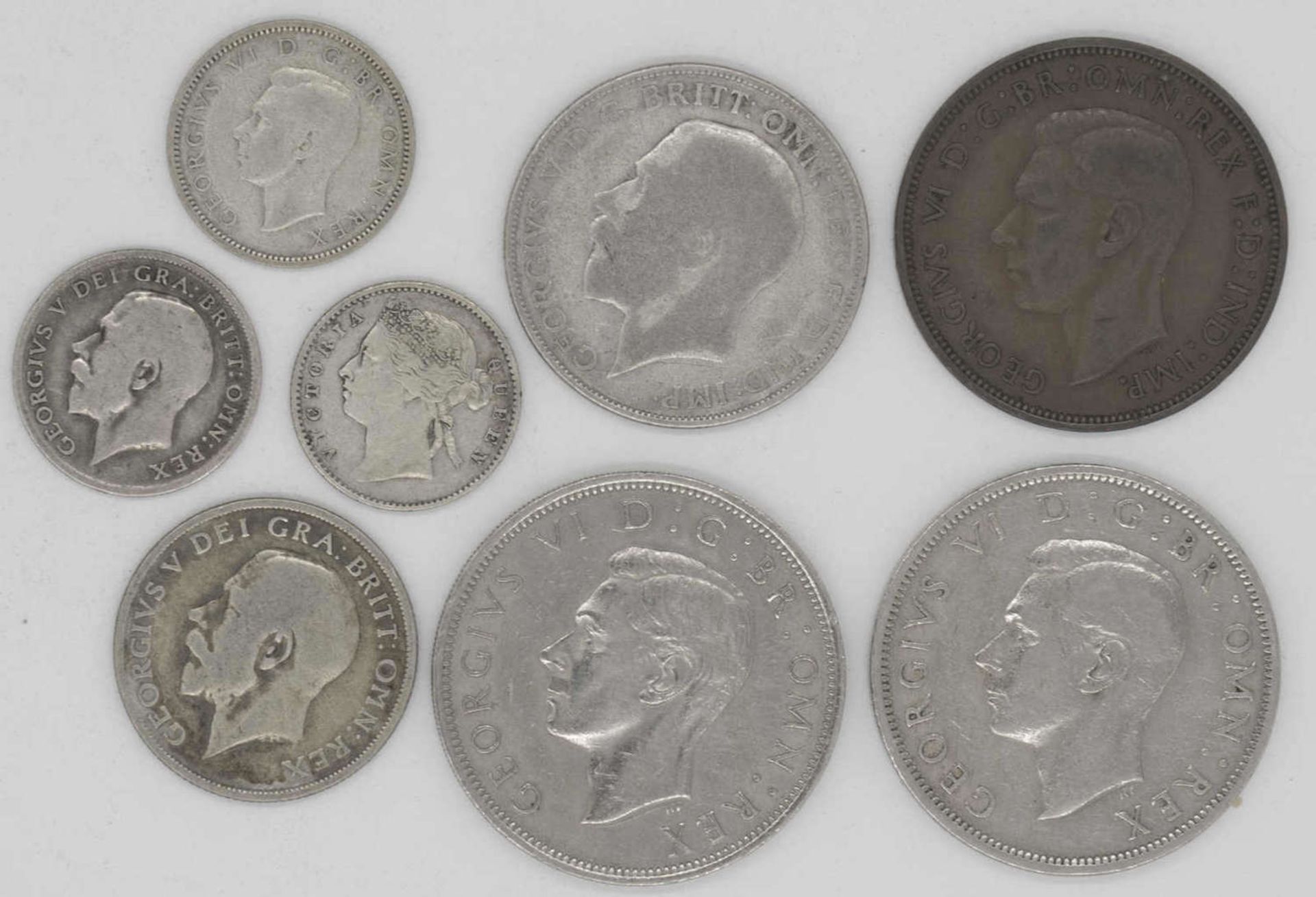 Großbritannien 1884/1947, Lot Münzen George V. und VI. Erhaltung: ss.Großbritannien 1884/1947, Lot