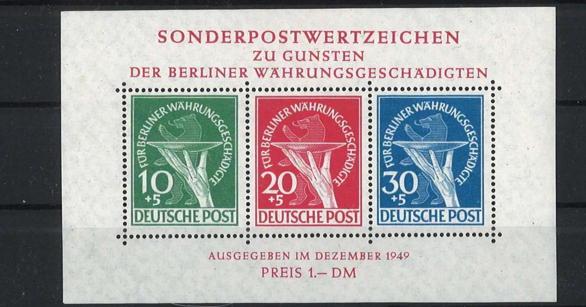 Berlin, block 1, mint never hinged 1949Berlin, Block 1, postfrisch 1949