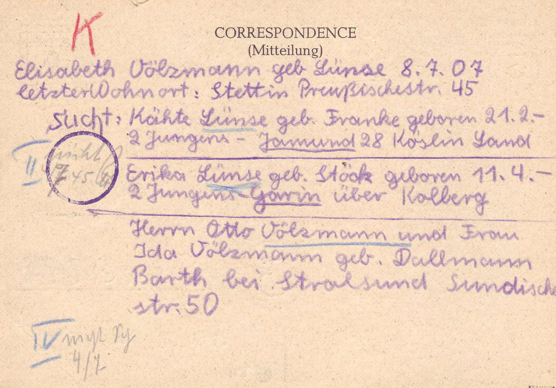 Allied Occupation British Zone 1945, makeshift editions, P792 II from Wismar to Schwerin. Checked - Bild 2 aus 2