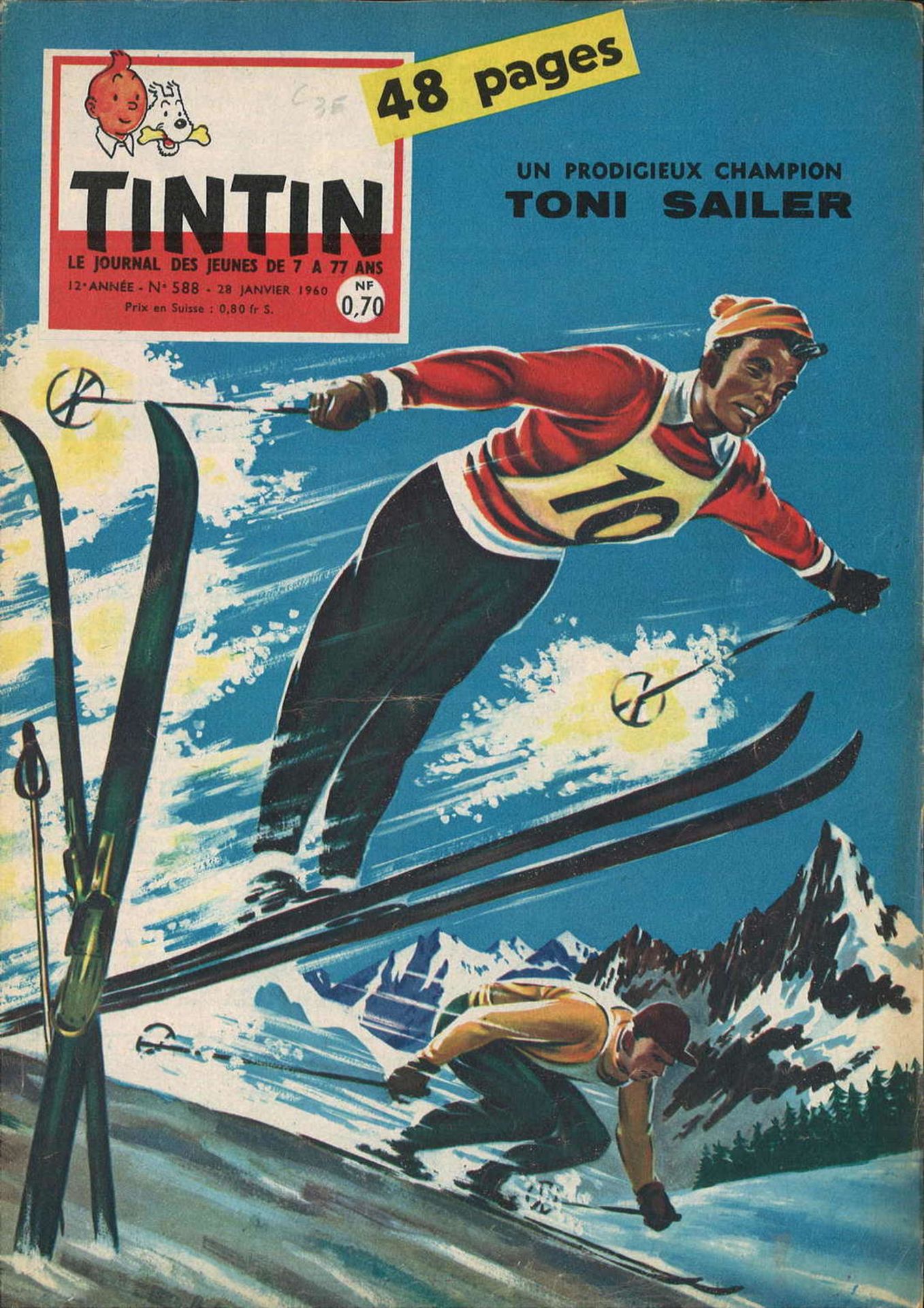2 comic "Tintin - Chaque Jeudi", here No. 589 - 4 Février 1960 and No. 588 - 28 Janvier 19602 - Bild 2 aus 3