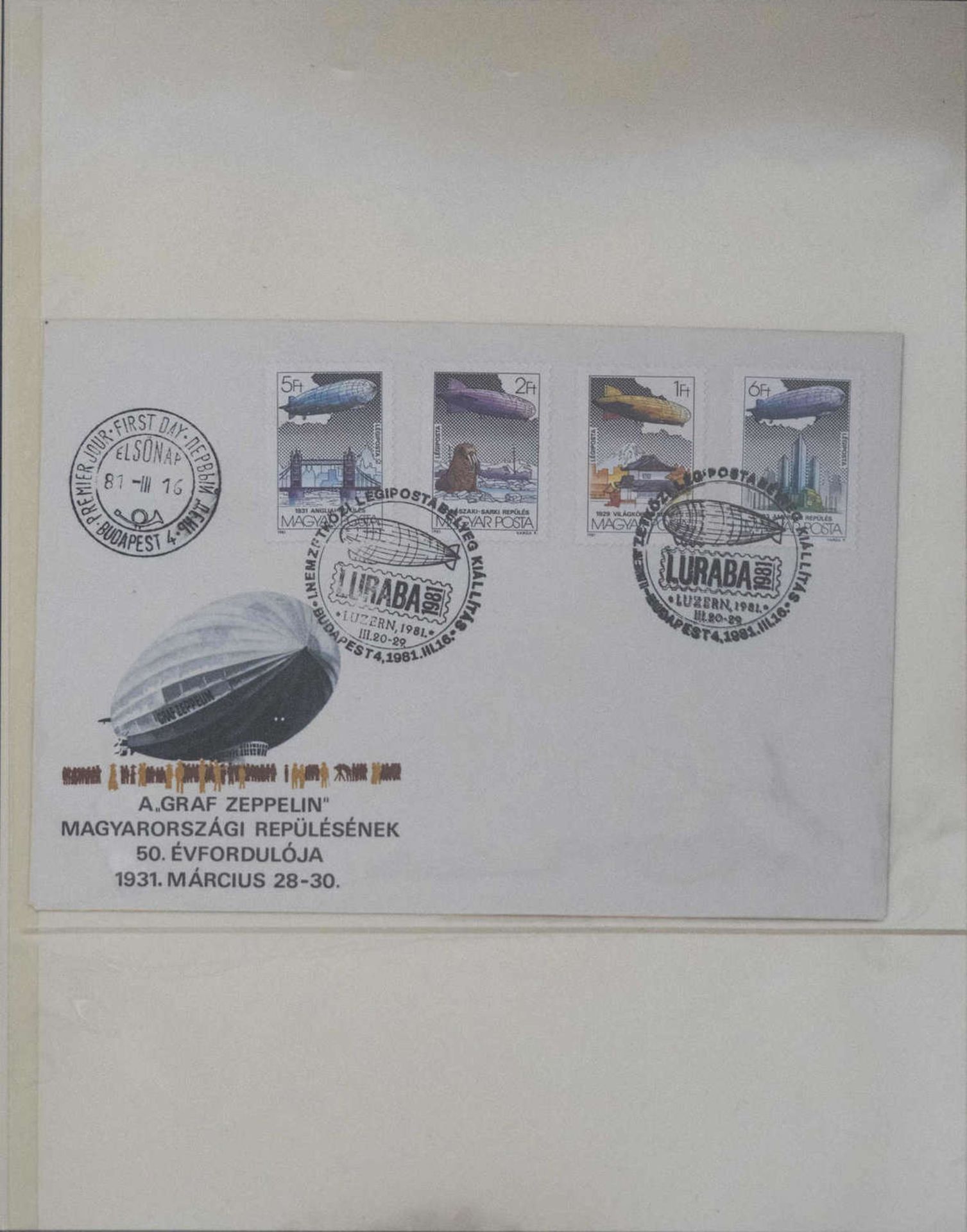 5 - bändige Sammlung Zeppeline und Luftschiffe auf Briefmarken und Briefe mit schöner - Bild 15 aus 17