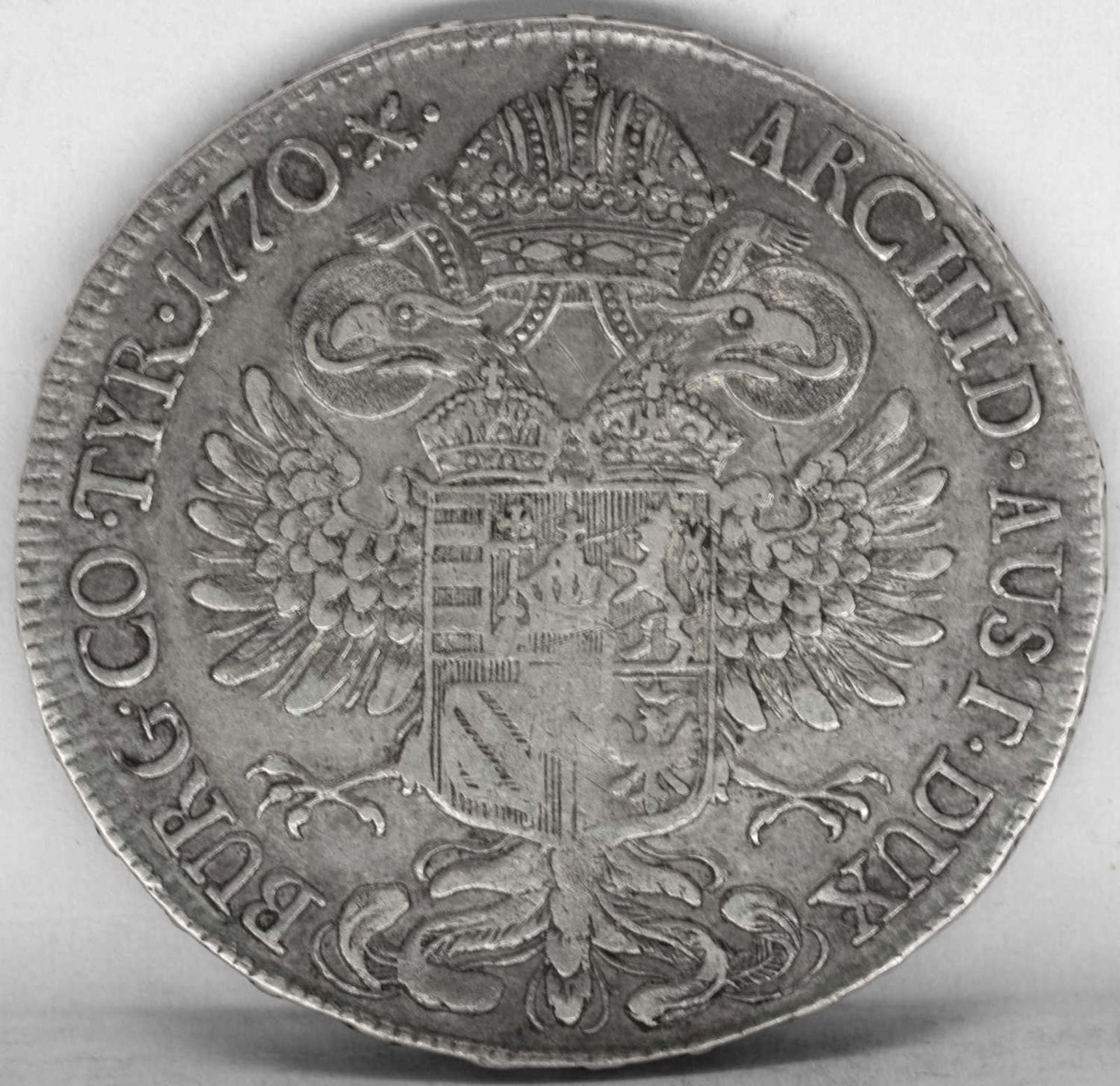 Österreich 1770, 1/2 Talert "Maria Theresia". Gewicht: ca. 14 g. Erhaltung: s. - Bild 2 aus 2