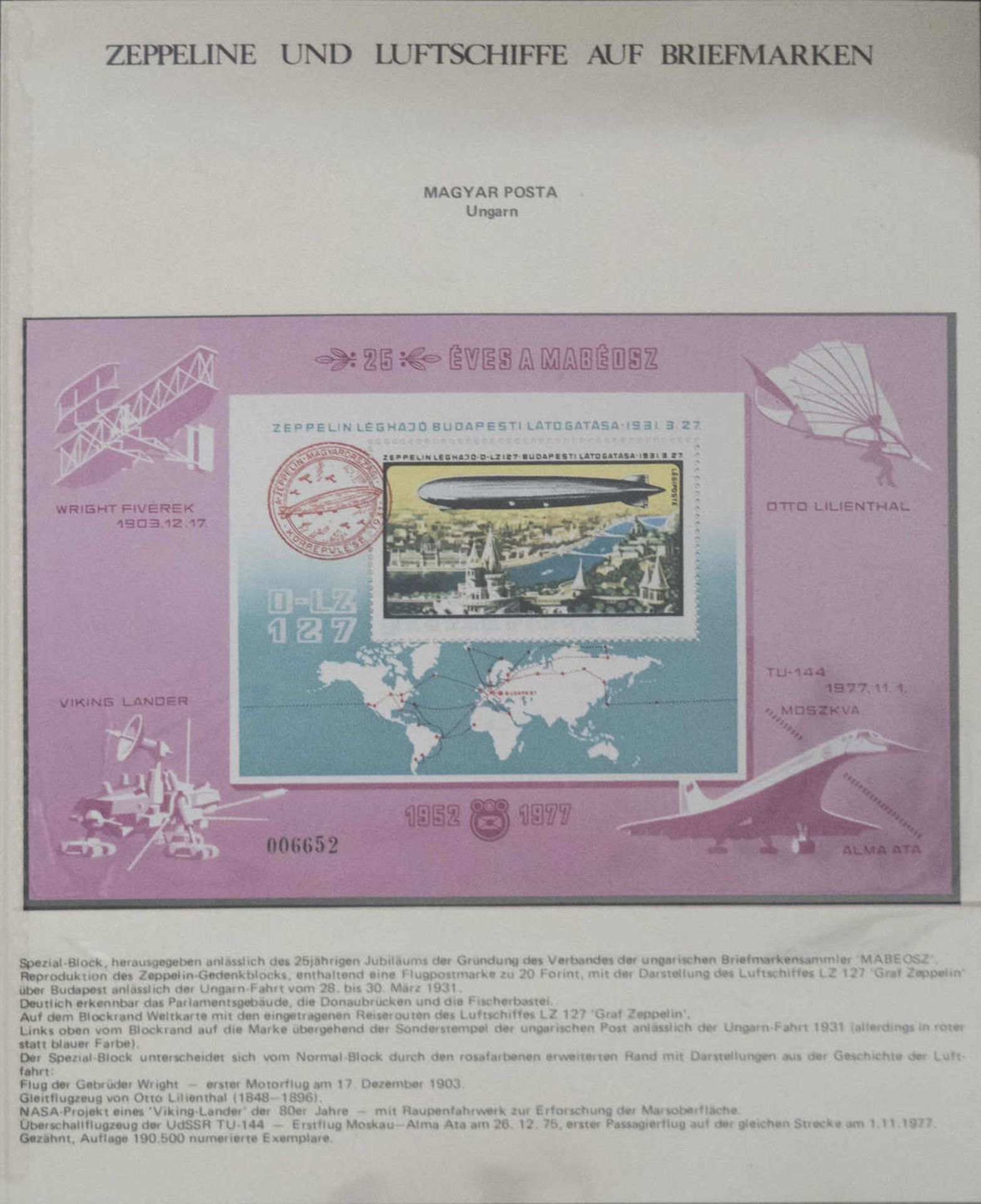 5 - bändige Sammlung Zeppeline und Luftschiffe auf Briefmarken und Briefe mit schöner - Bild 16 aus 17