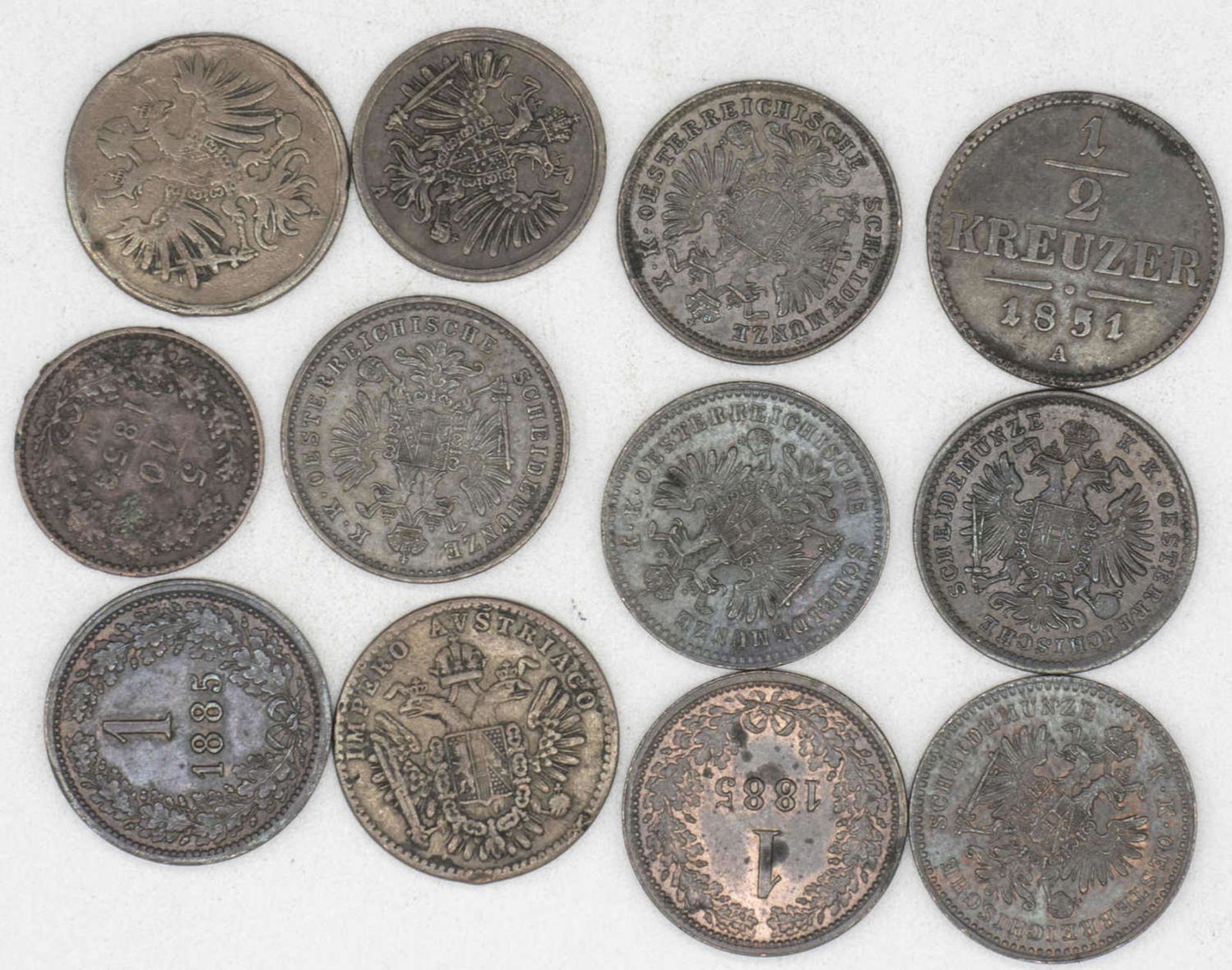 Österreich 1851/85, Lot Münzen der K + K - Monarchie. - Bild 2 aus 2