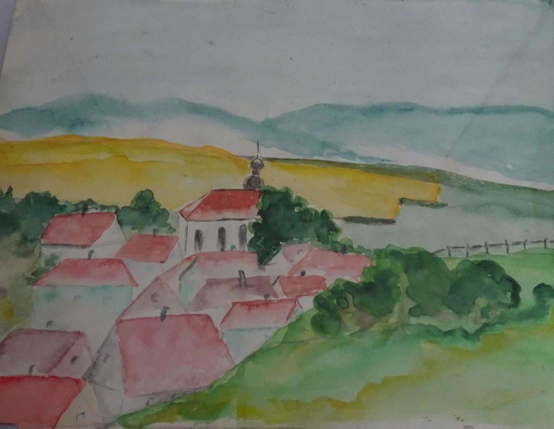 Arnulf Roth??, 59m Aquarell auf Papier, wohl "Donnersberg" , links unten Signatur, Maße ca. 30 cm