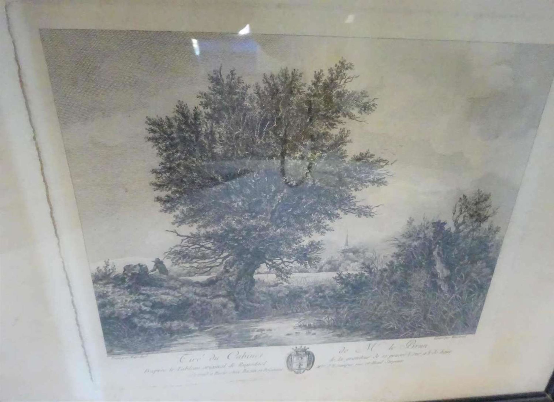 gerahmte Grafik, Peint par Ruijsdael, Grave par Weisbrod, gerahmt, Maße ca. Breite 36 x Höhe 28 - Bild 2 aus 2