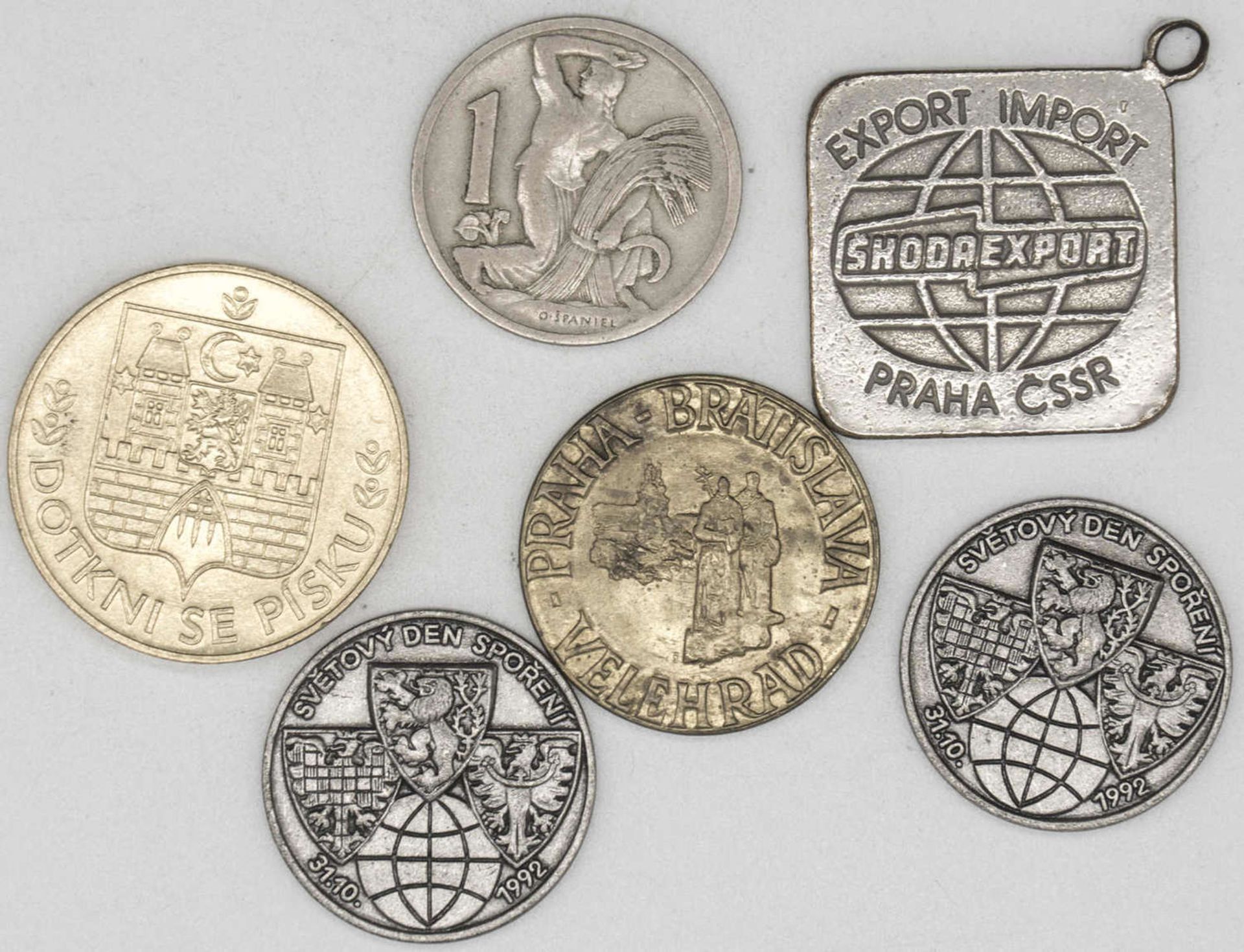 Tschechoslowakei, Lot Münzen und Medaillen.