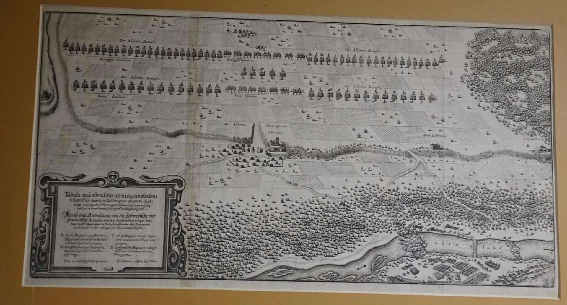 Kupferstich von C.H. Osten bei Merian aus "Theatrum Europaeum", ca. 1650. Abriß und Andeutung wie