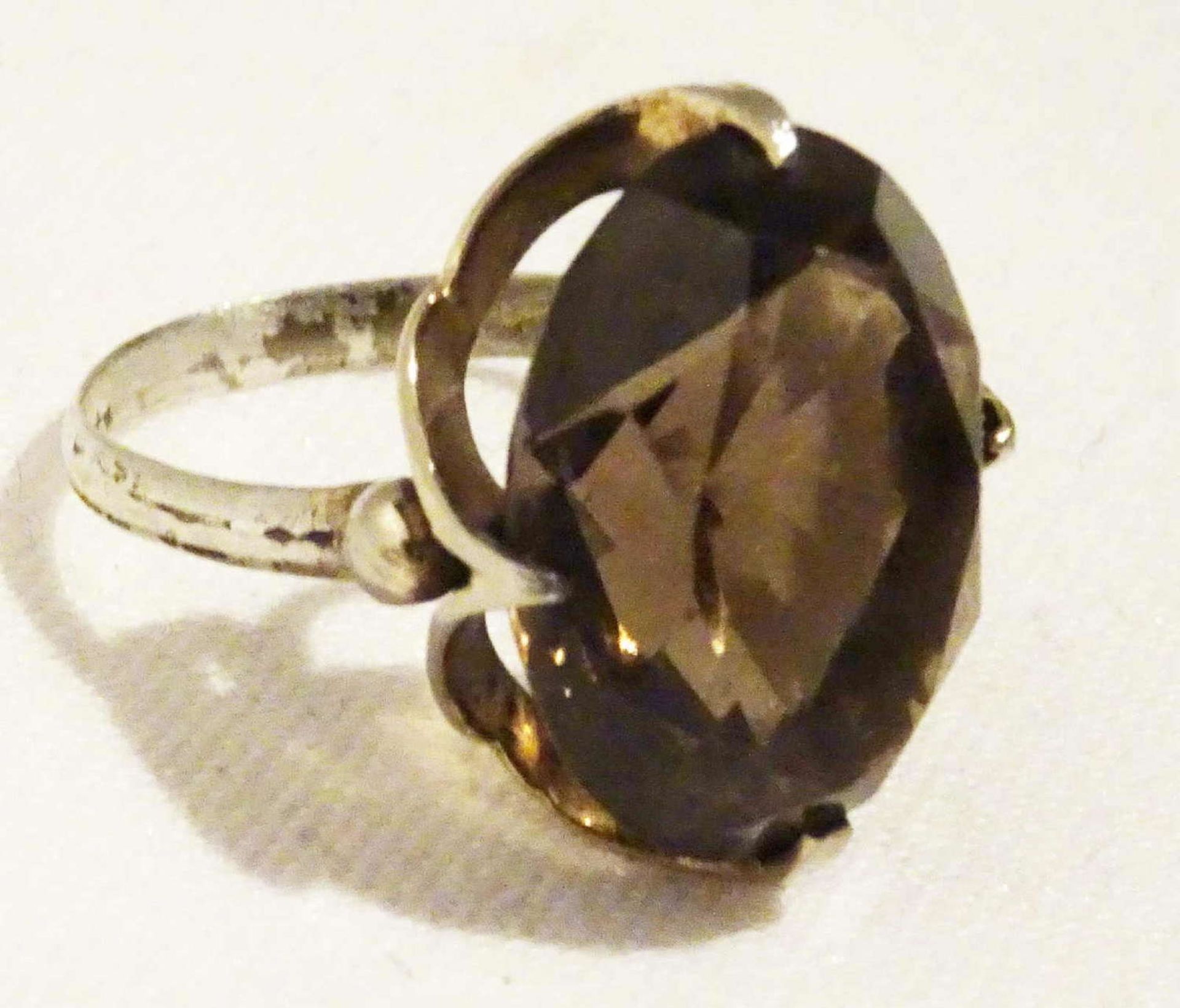 Damen-Ring, Silber, besetzt mit einem Rauchtopas, Ringgröße 51, Gewicht ca. 5 gWomen's ring, silver,