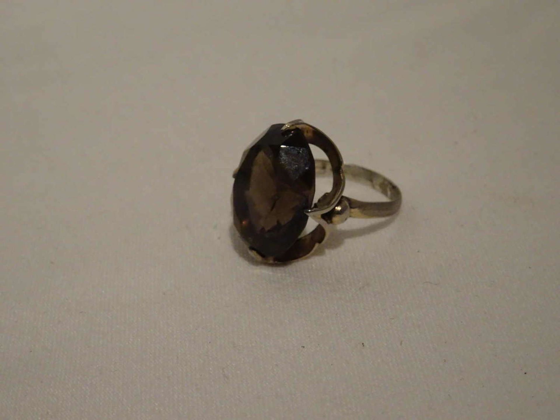 Damen-Ring, Silber, besetzt mit einem Rauchtopas, Ringgröße 51, Gewicht ca. 5 gWomen's ring, silver, - Image 2 of 2