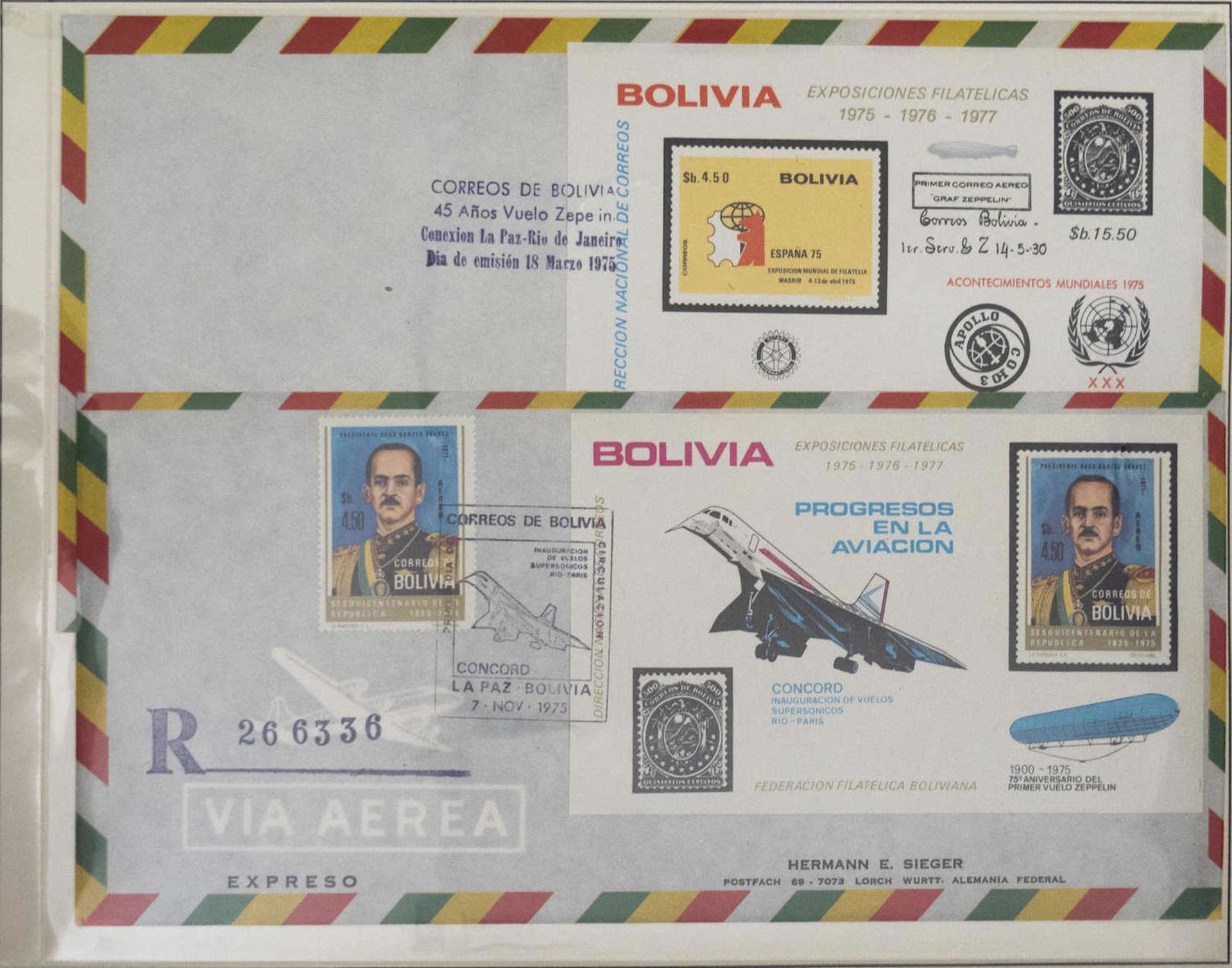 5 - bändige Sammlung Zeppeline und Luftschiffe auf Briefmarken und Briefe mit schöner - Bild 13 aus 17