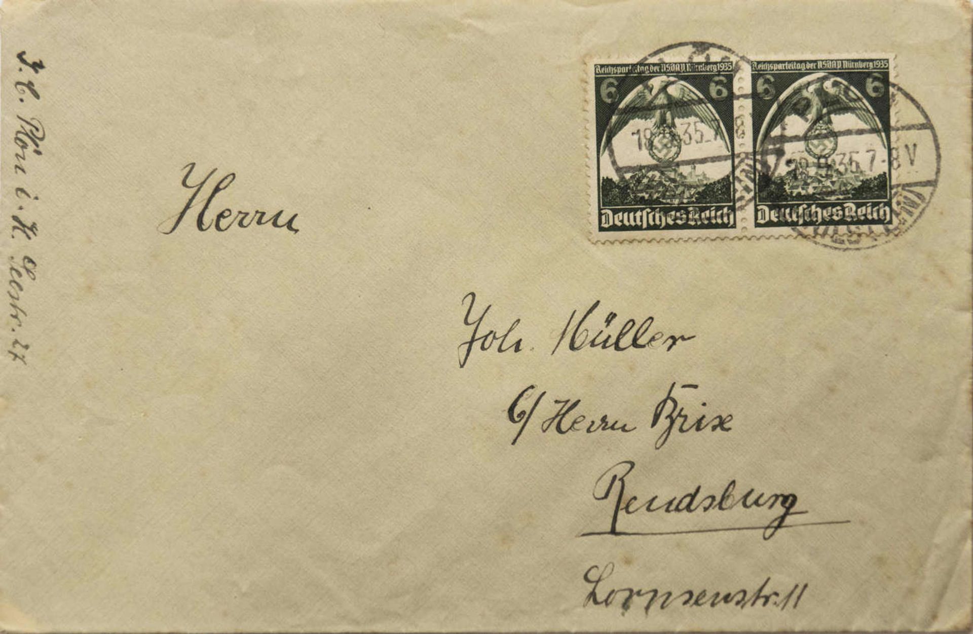 Deutsches Reich, Brief mit Mi. - Nr. 586 als MeF.