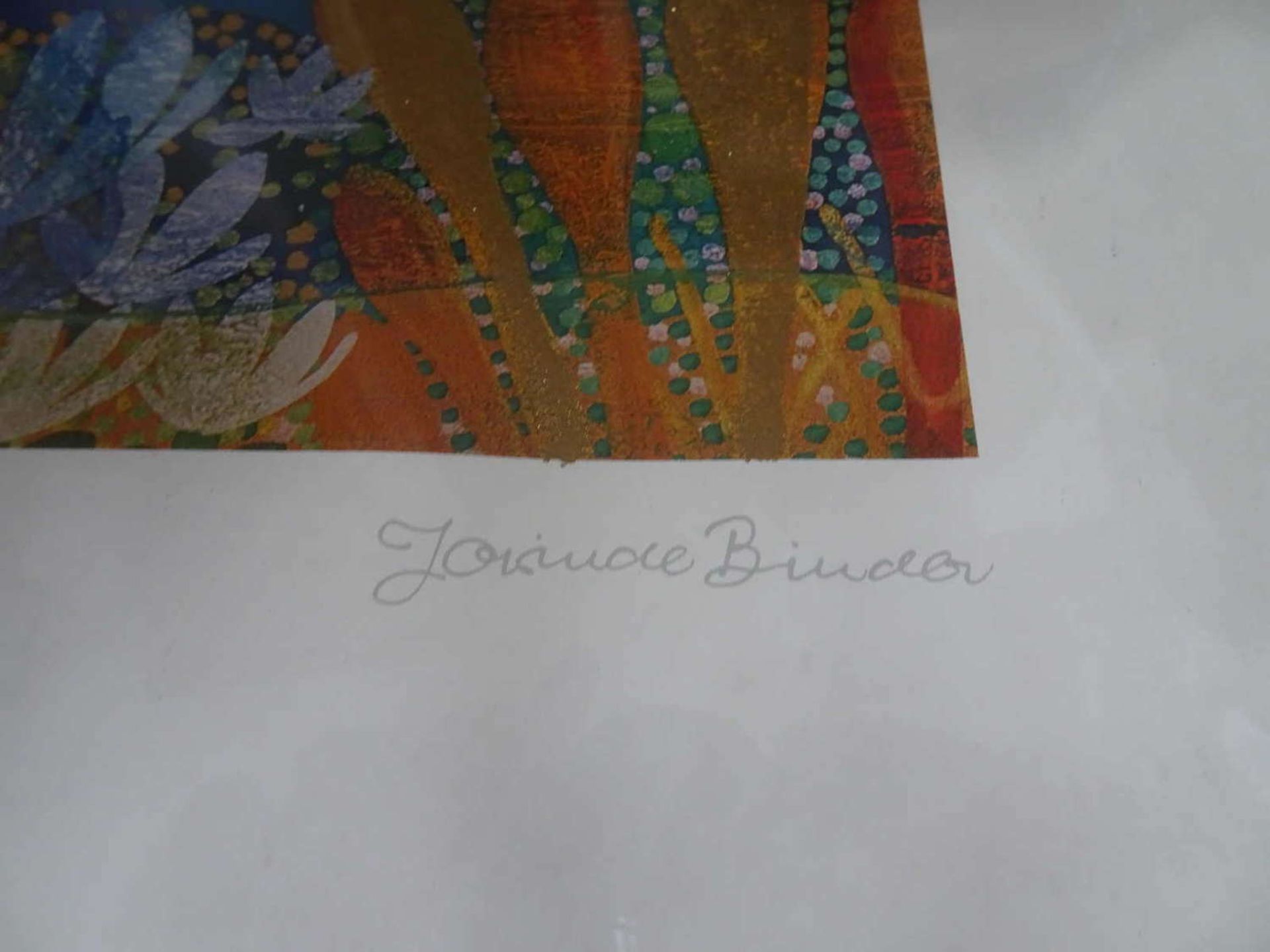 Jorinde Binder (1920-1998), Kunstdruck, aufwendig hinter Glas gerahmt. Maße mit Rahmen: Höhe ca. 625 - Bild 2 aus 3