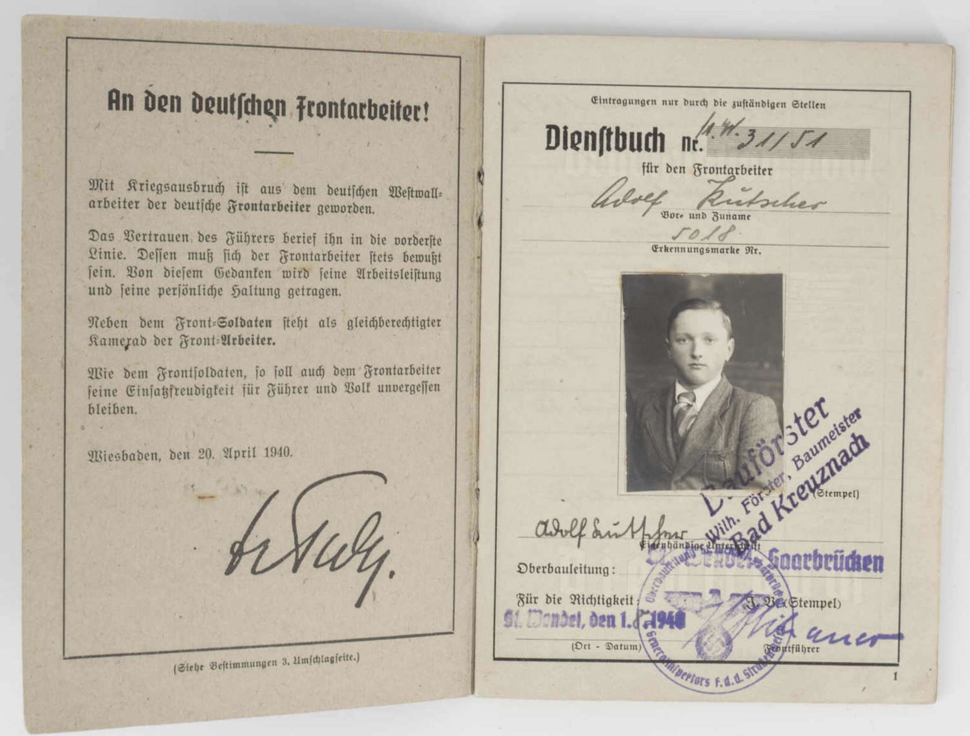 Drittes Reich, Lot Militaria bestehend aus Soldbuch Kriegsmarine, entnazifiziert, Organisation - Bild 3 aus 9