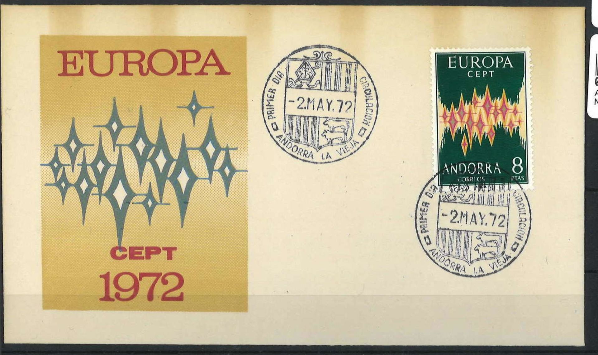 Andorra, spanische Post, Michel Nr 71, FDCLuxembourg 1859, Michel No. 3, stamped. Michel value 550
