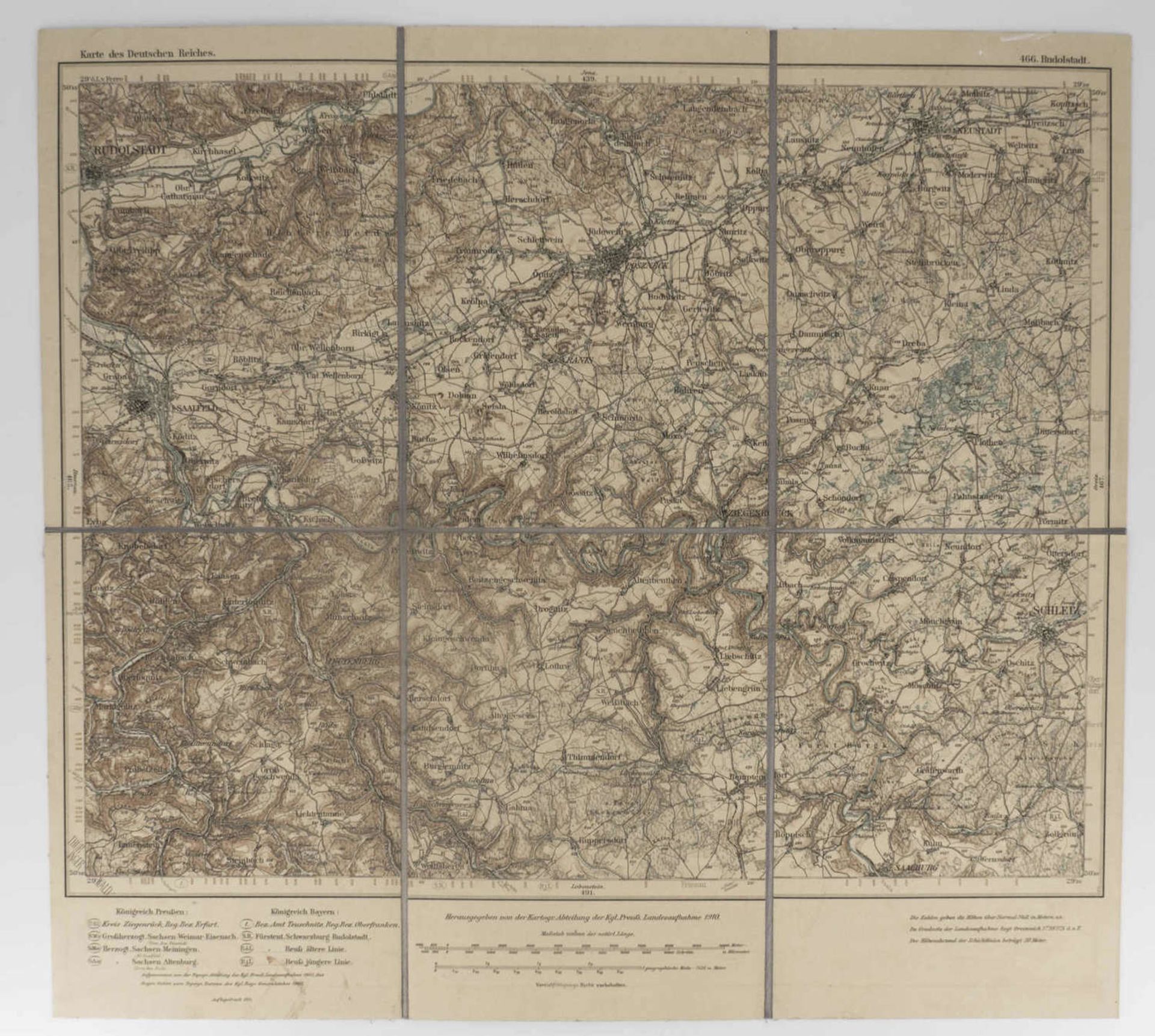 Lot alter Landkarten, dabei Fichtelgebirge, der Steigerwald, je 1:100000, Borna, Pegau und - Bild 2 aus 7