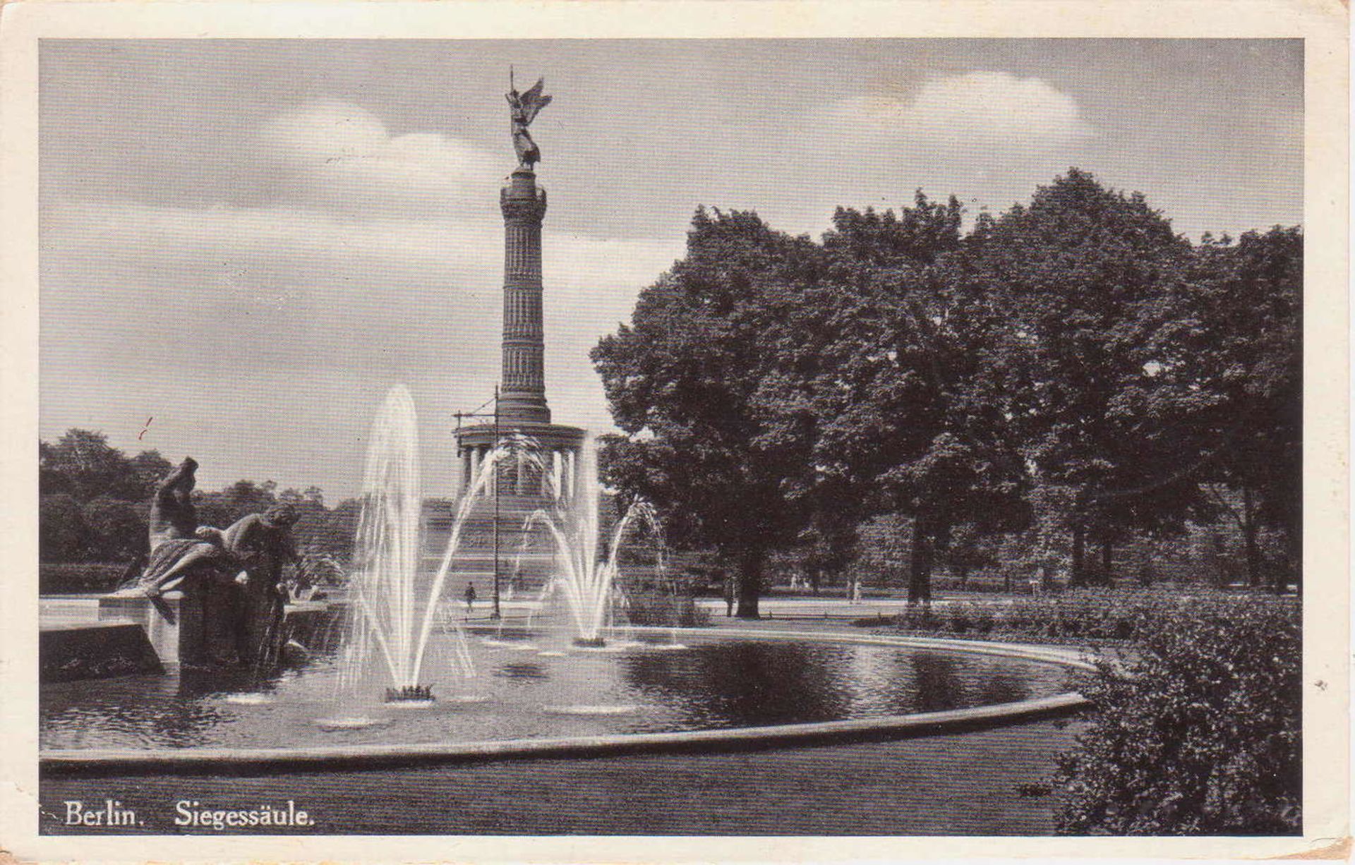 Deutsches Reich 1936, AK Berlin "Siegessäule" mit ZD W 109. gelaufen von Berlin nach Neu - - Bild 2 aus 2