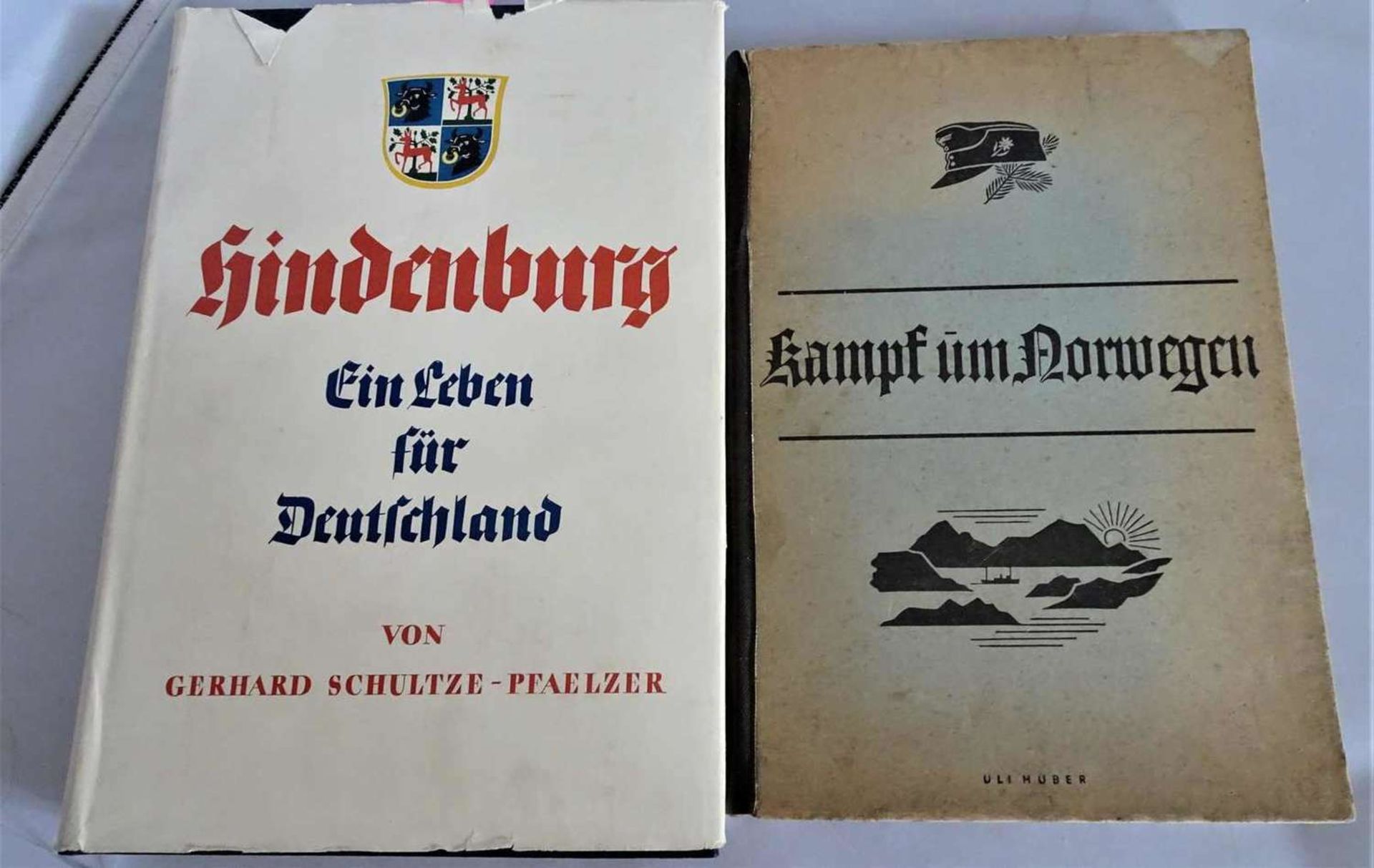 2 Bücher, dabei Hindenburg - Ein Leben für Deutschland von Gerhard Schultze-Pfaelzer 1934, sowie