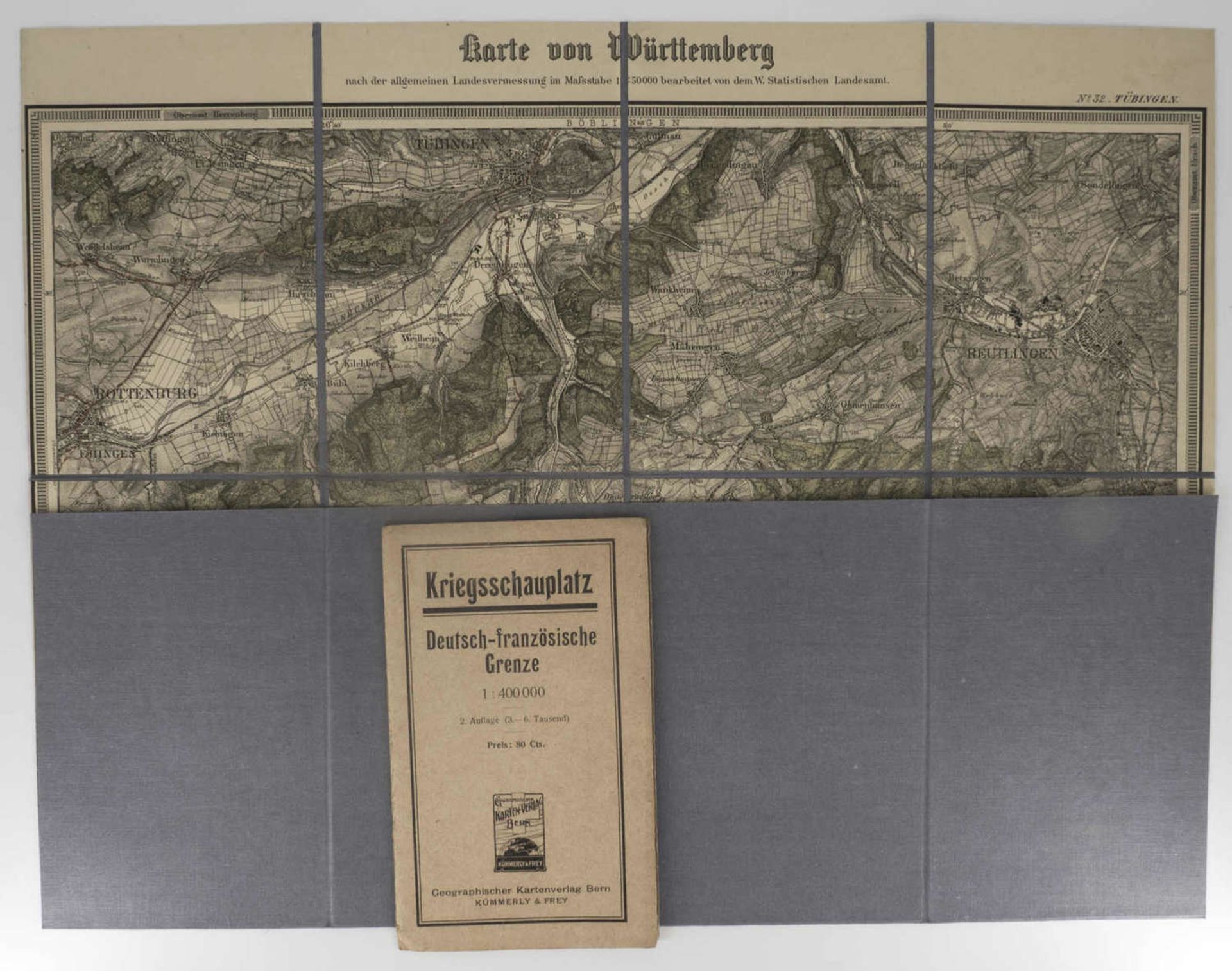 Lot alter Landkarten, dabei Fichtelgebirge, der Steigerwald, je 1:100000, Borna, Pegau und